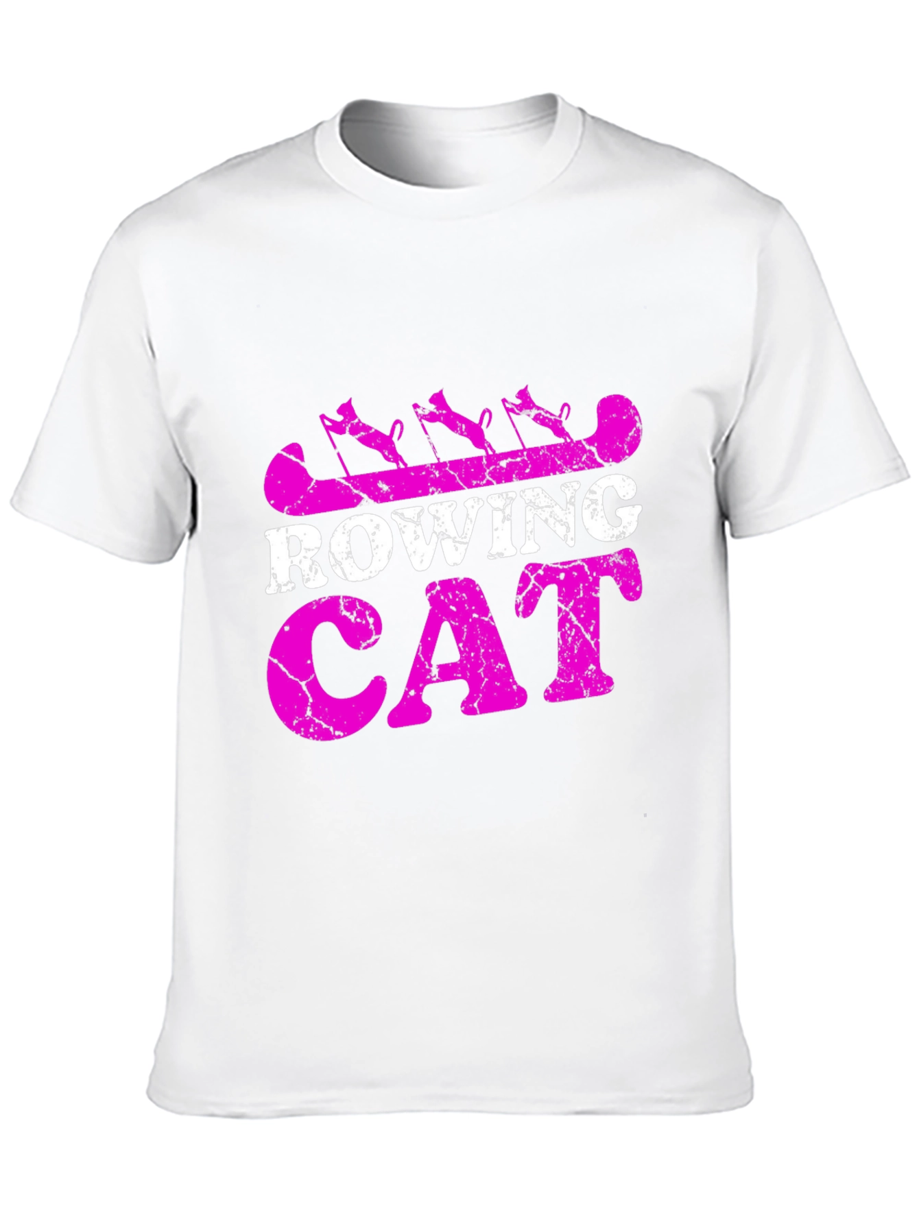 Rowing Cat Graphic T-Shirt