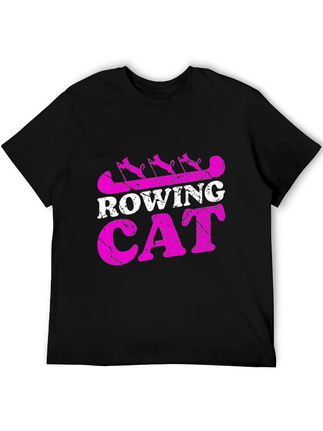 Rowing Cat Graphic T-Shirt