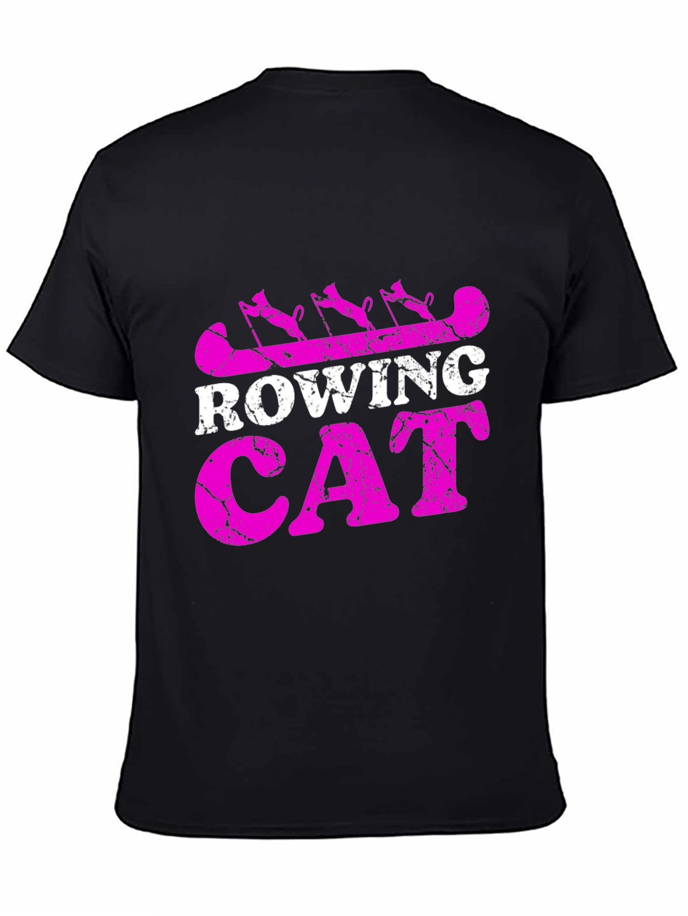 Rowing Cat Graphic T-Shirt