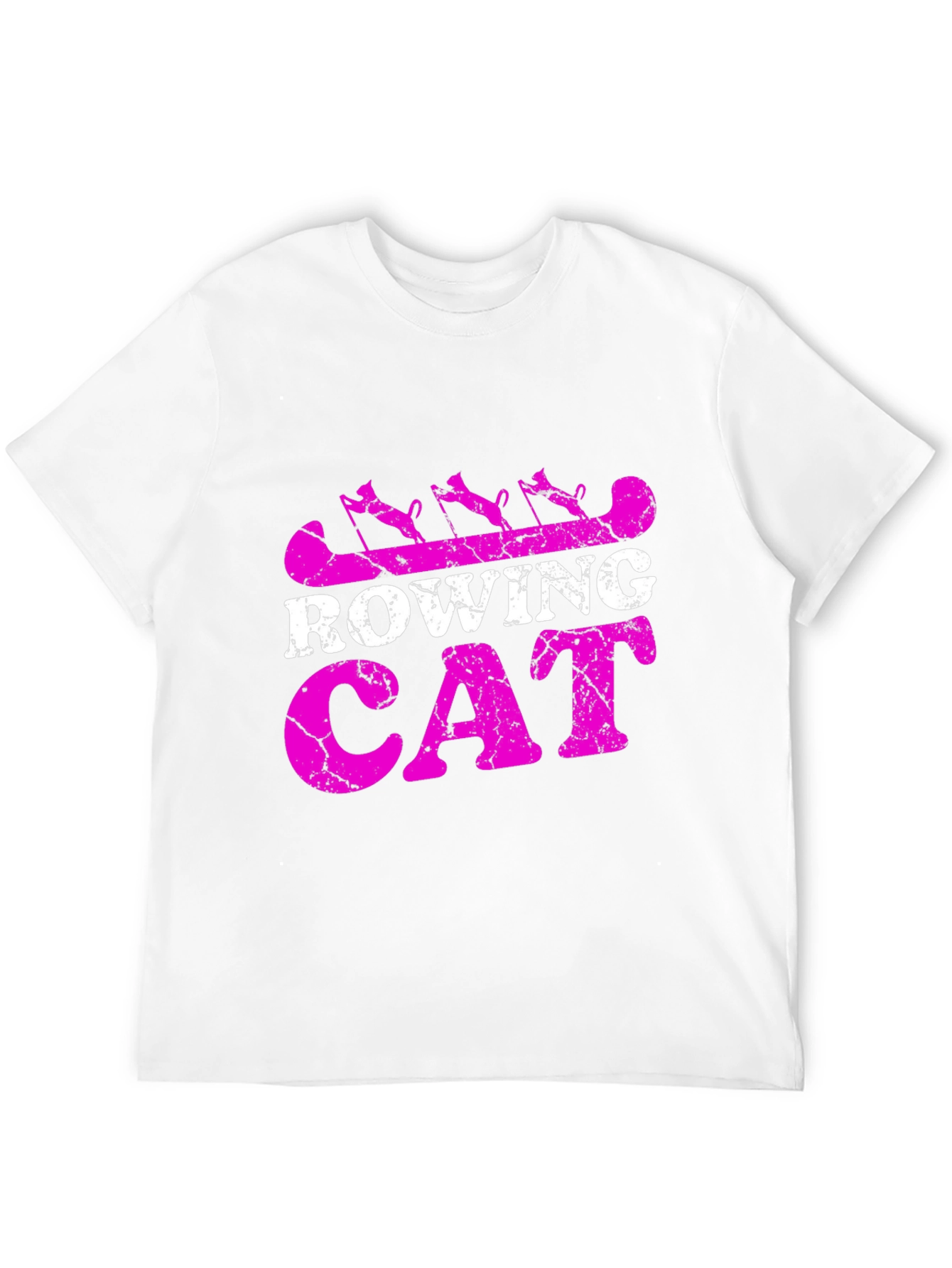 Rowing Cat Graphic T-Shirt