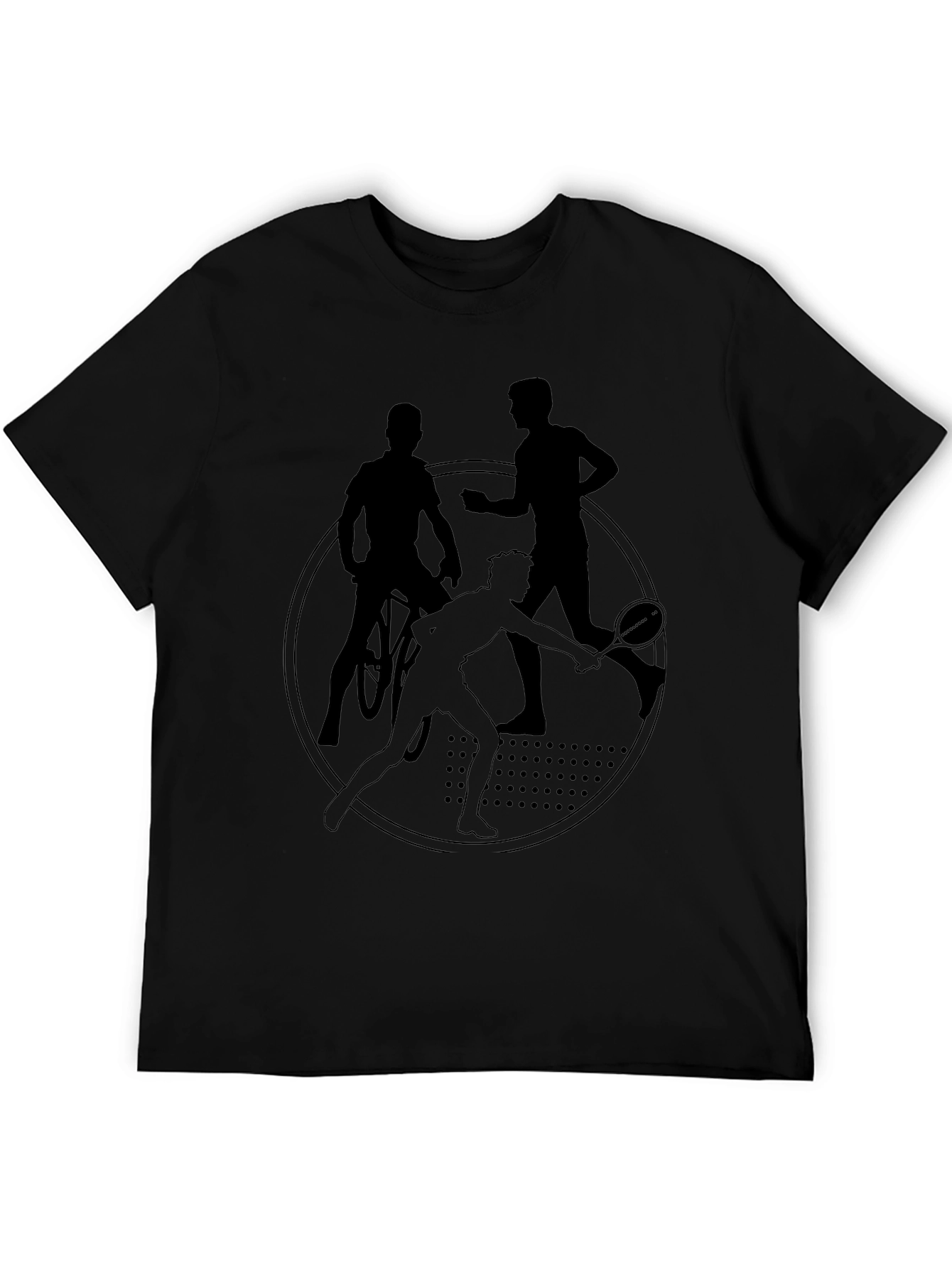 Triathlon Sport Silhouette Black T-Shirt