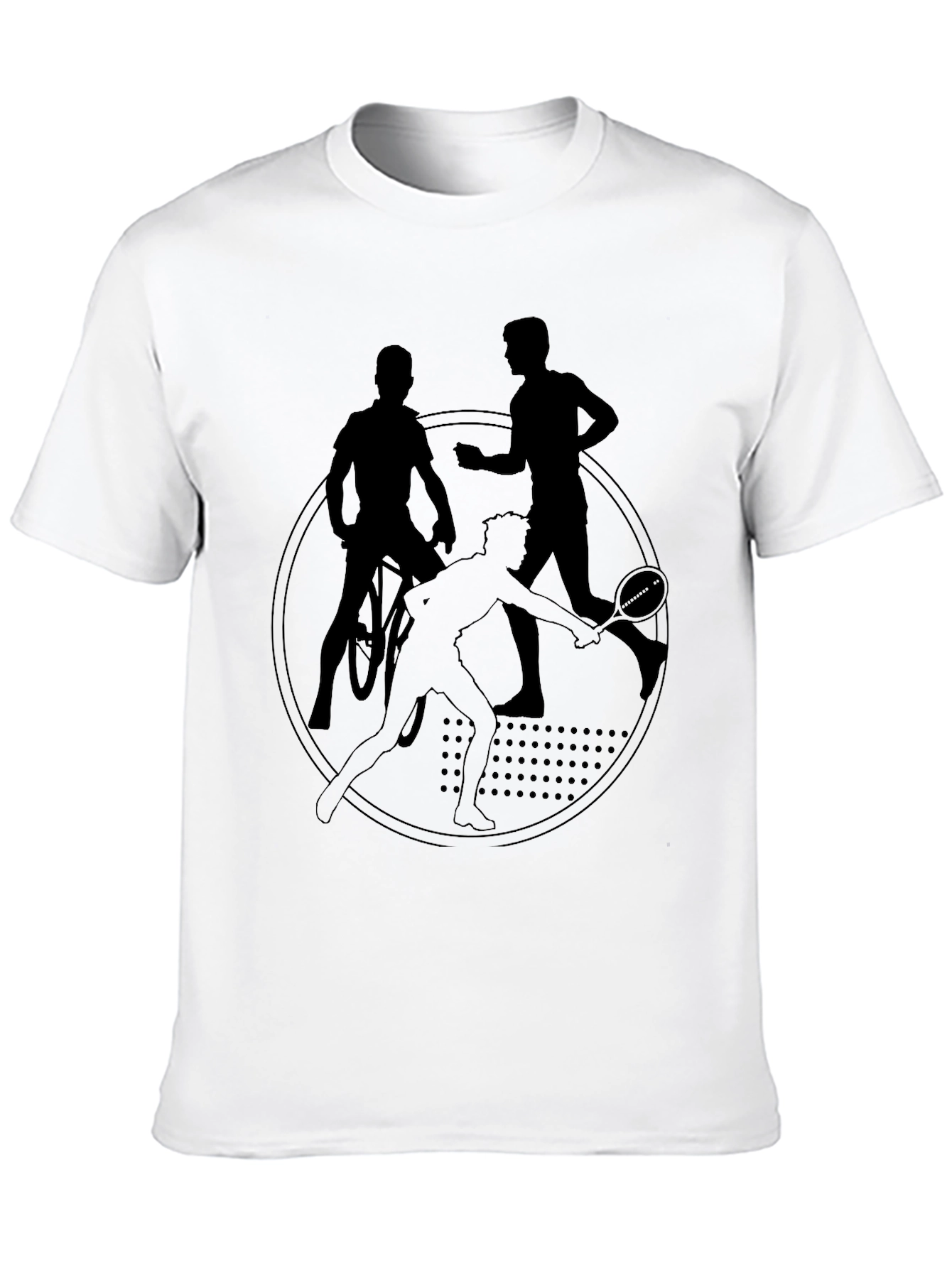 Triathlon Sport Silhouette Black T-Shirt