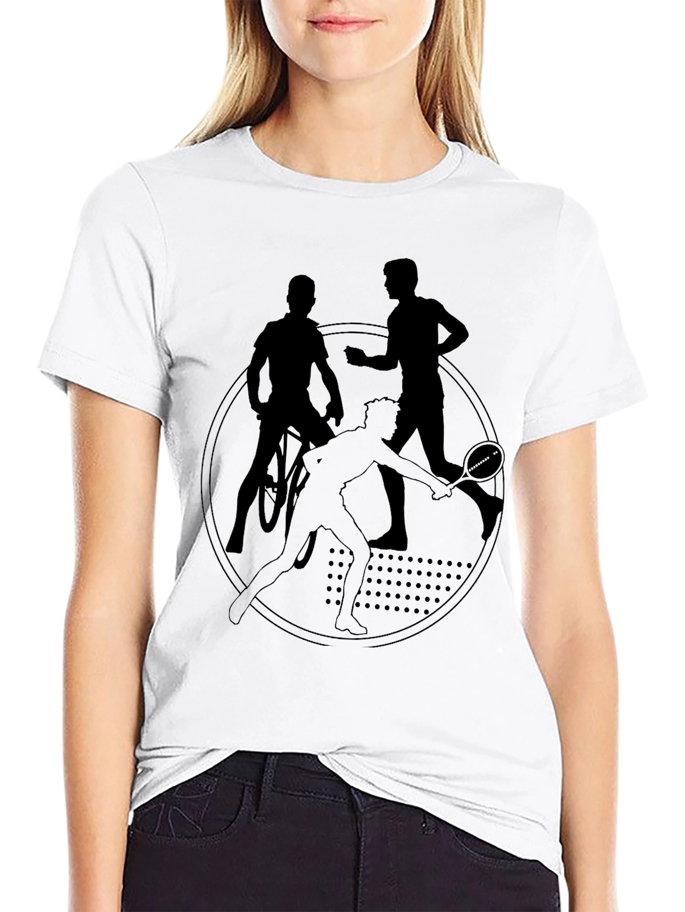 Triathlon Sport Silhouette Black T-Shirt