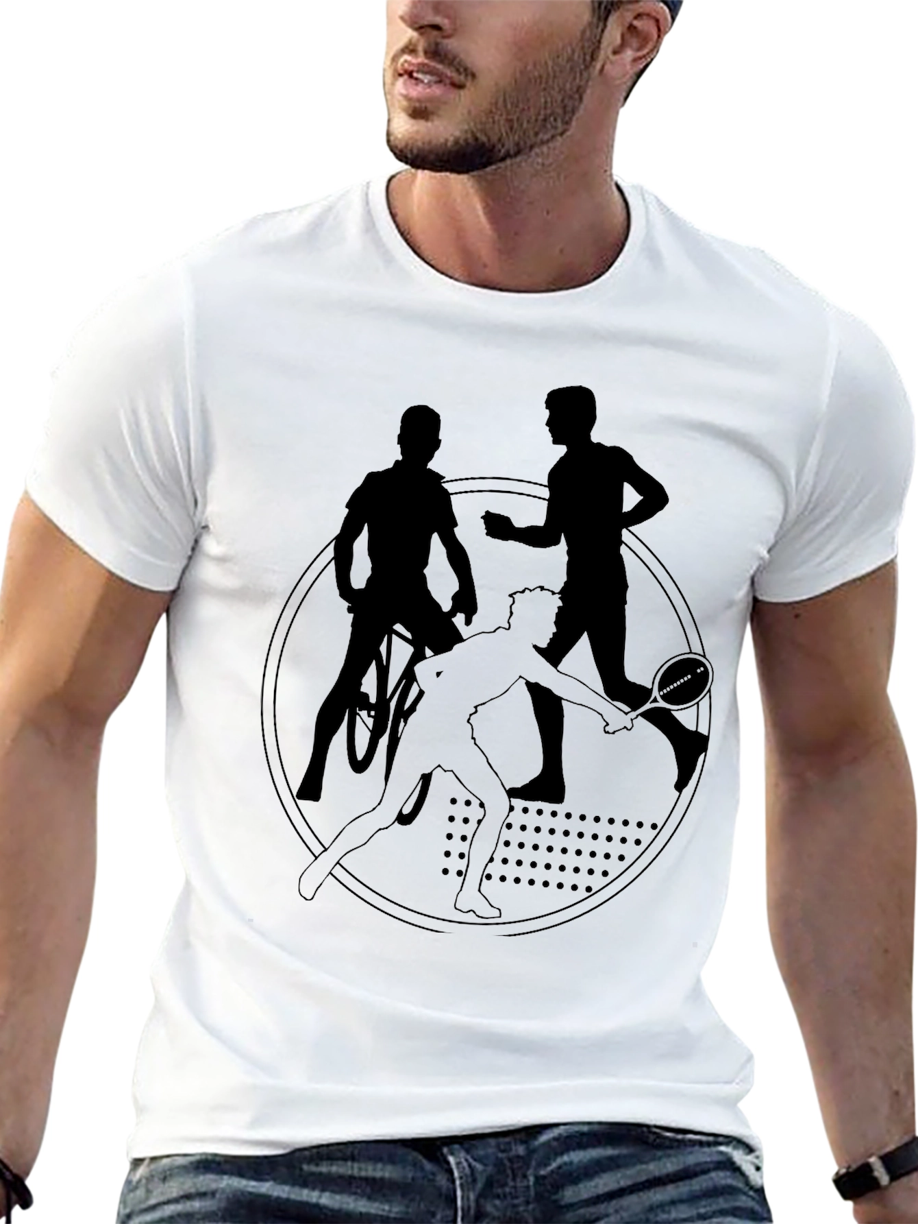 Triathlon Sport Silhouette Black T-Shirt