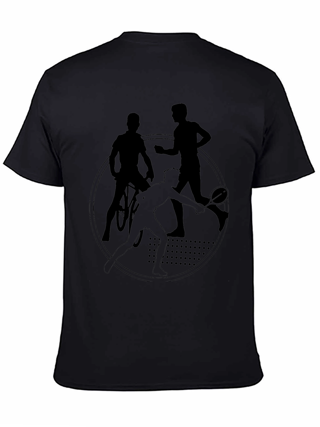 Triathlon Sport Silhouette Black T-Shirt