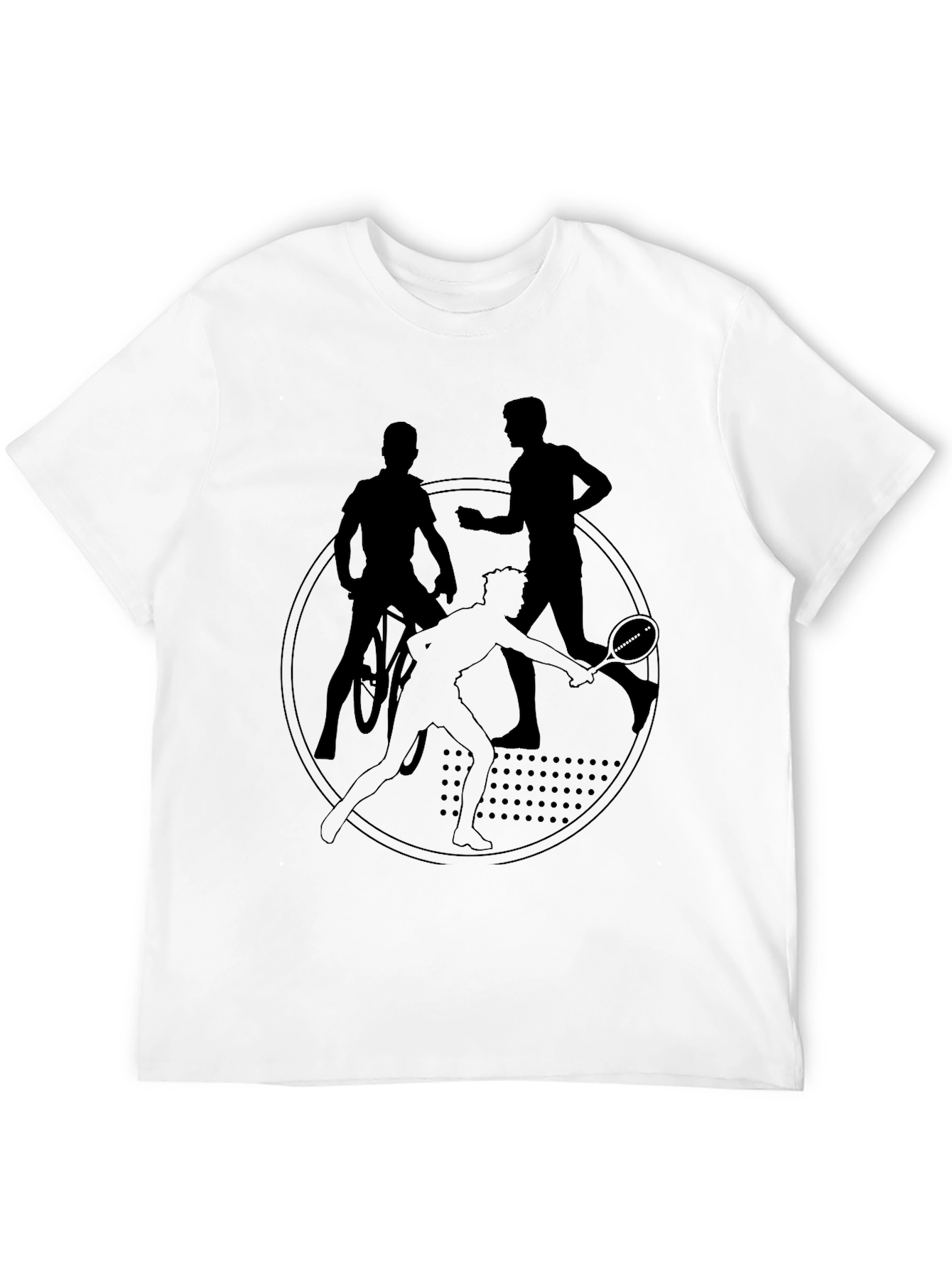 Triathlon Sport Silhouette Black T-Shirt