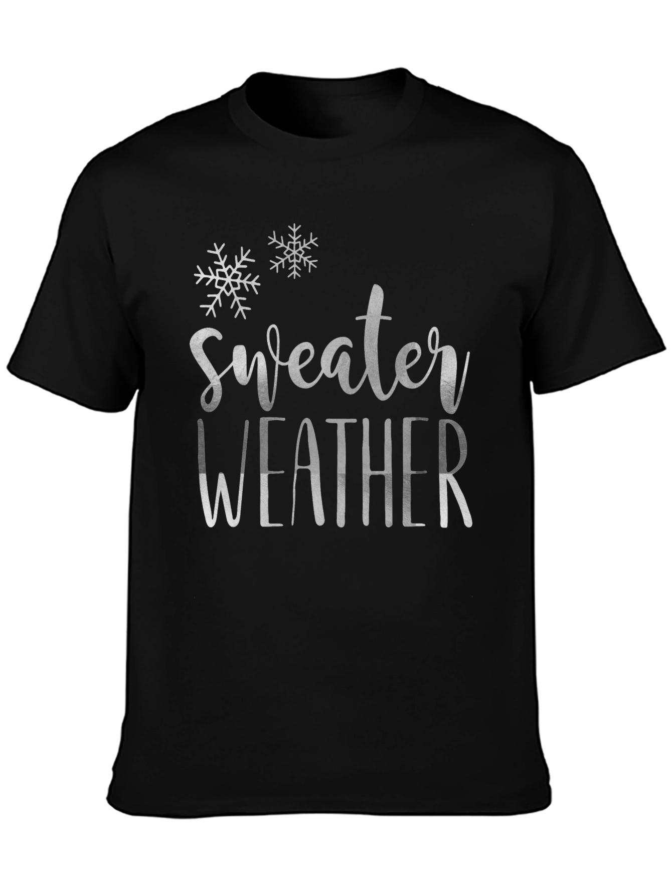 Sweater Weather Graphic Tee - Black Cotton Shirt