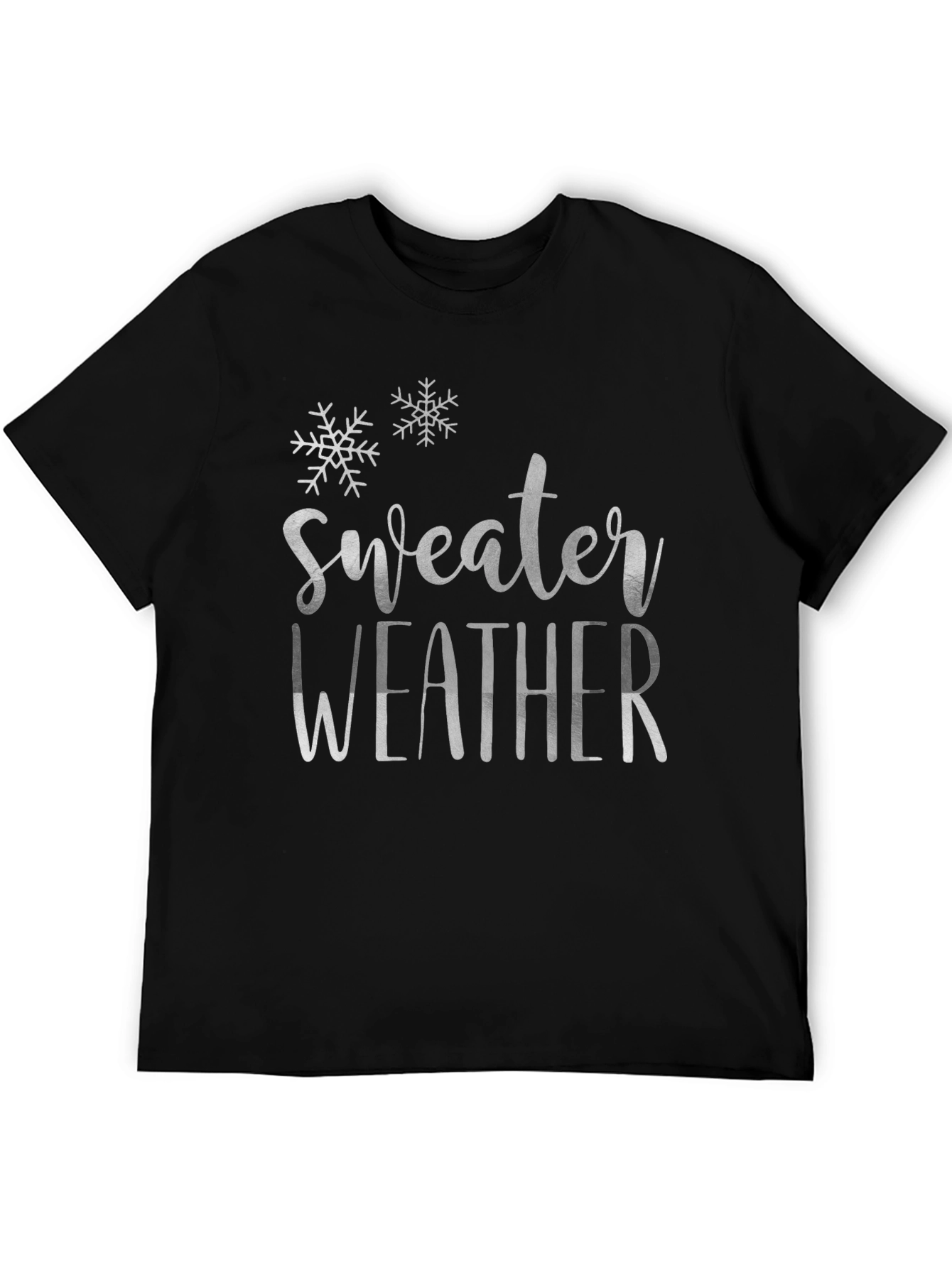 Sweater Weather Graphic Tee - Black Cotton Shirt