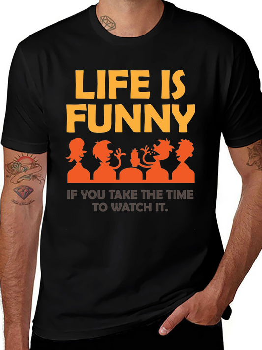 Funny Life Graphic Tee | Mens Black T-Shirt