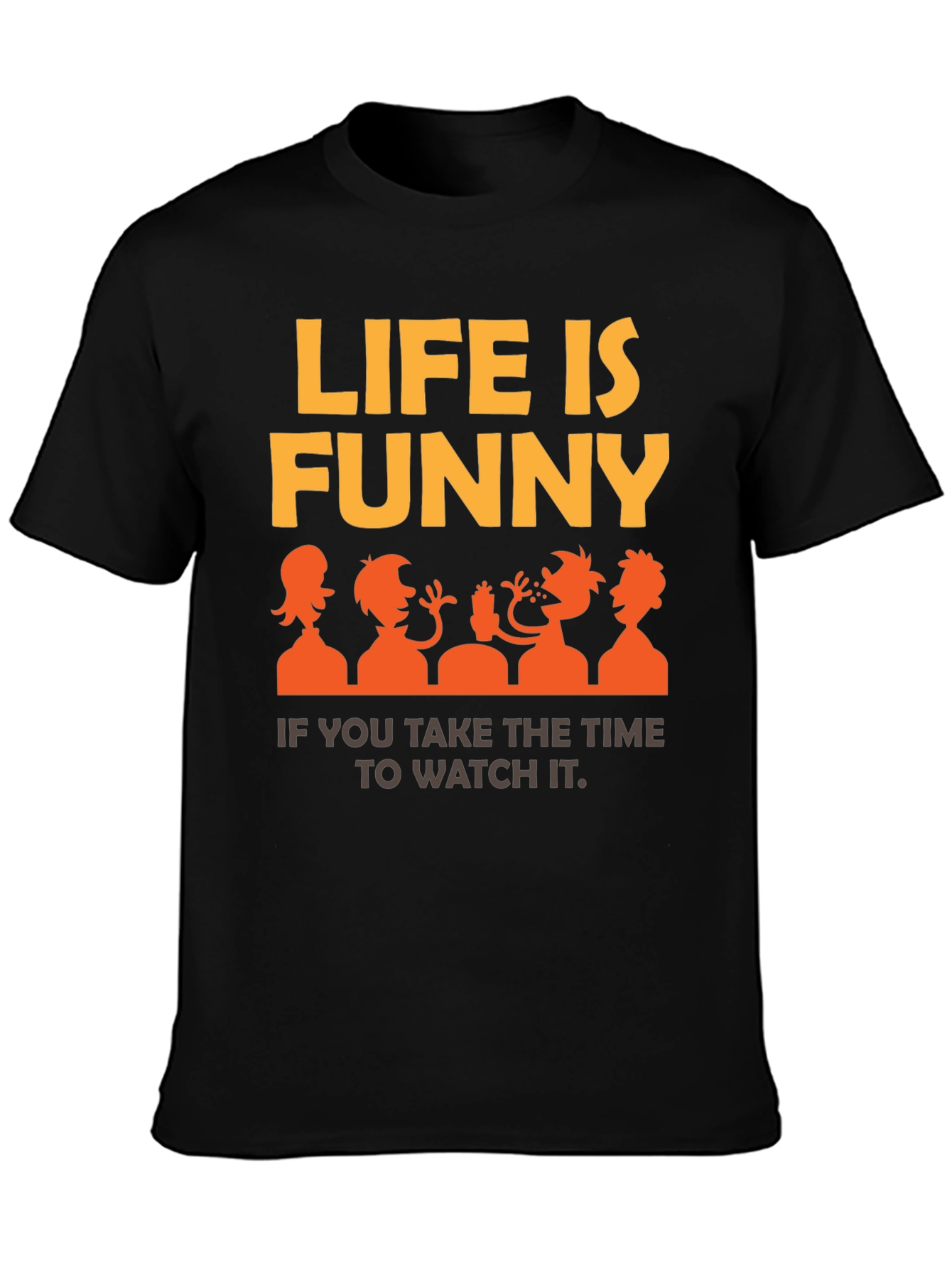 Funny Life Graphic Tee | Mens Black T-Shirt