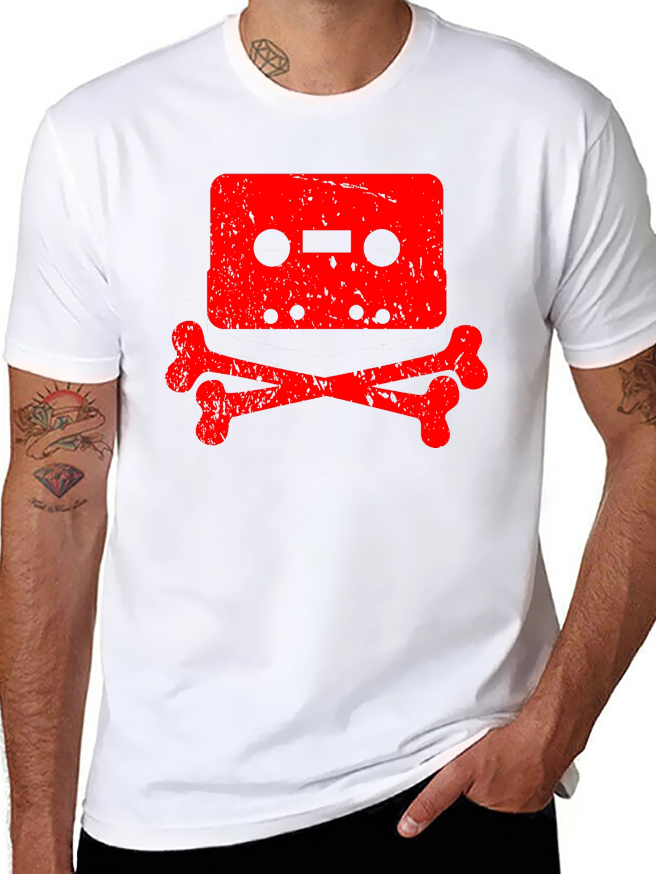 Cassette Skull Graphic Tee - Retro Music Lover Shirt