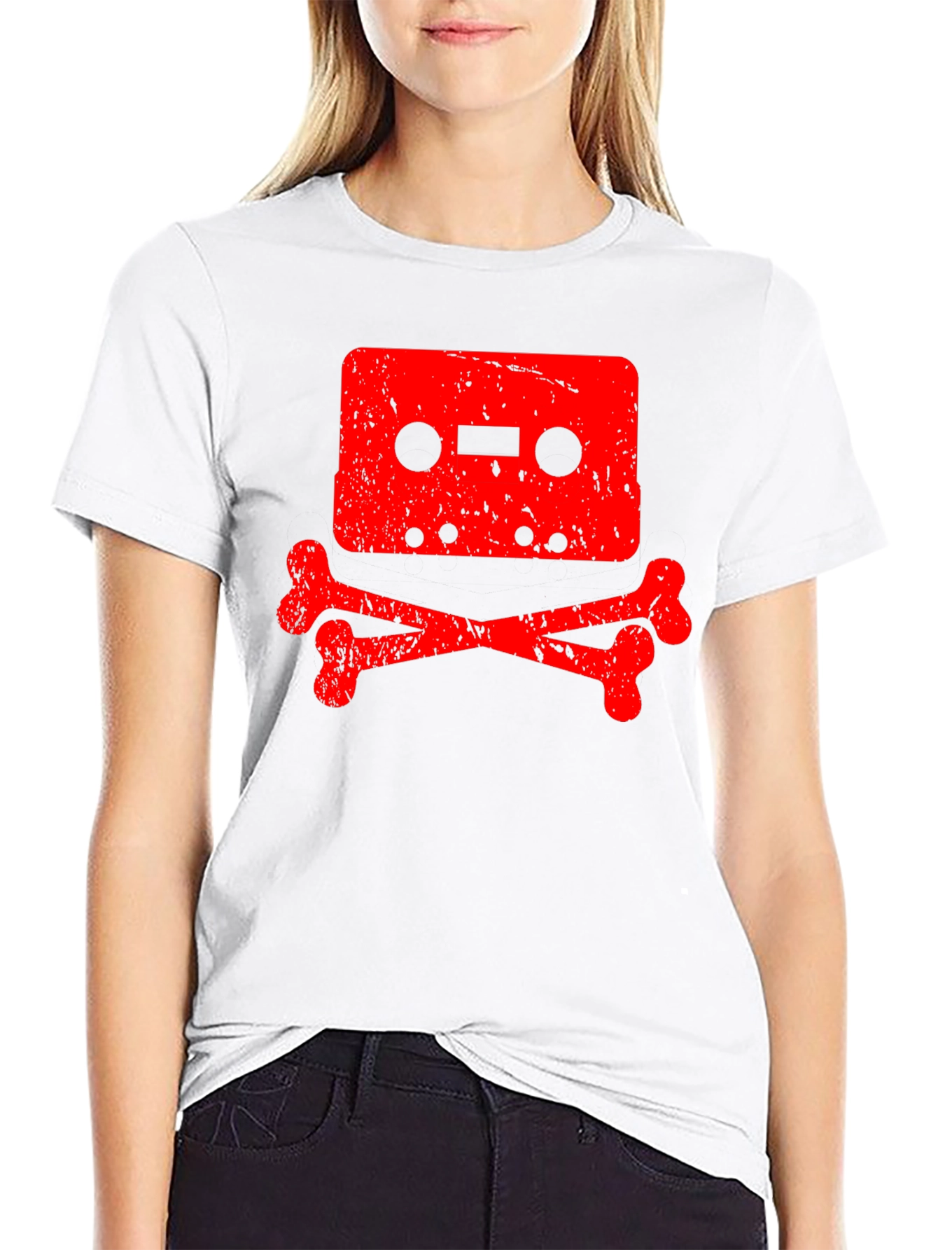 Cassette Skull Graphic Tee - Retro Music Lover Shirt