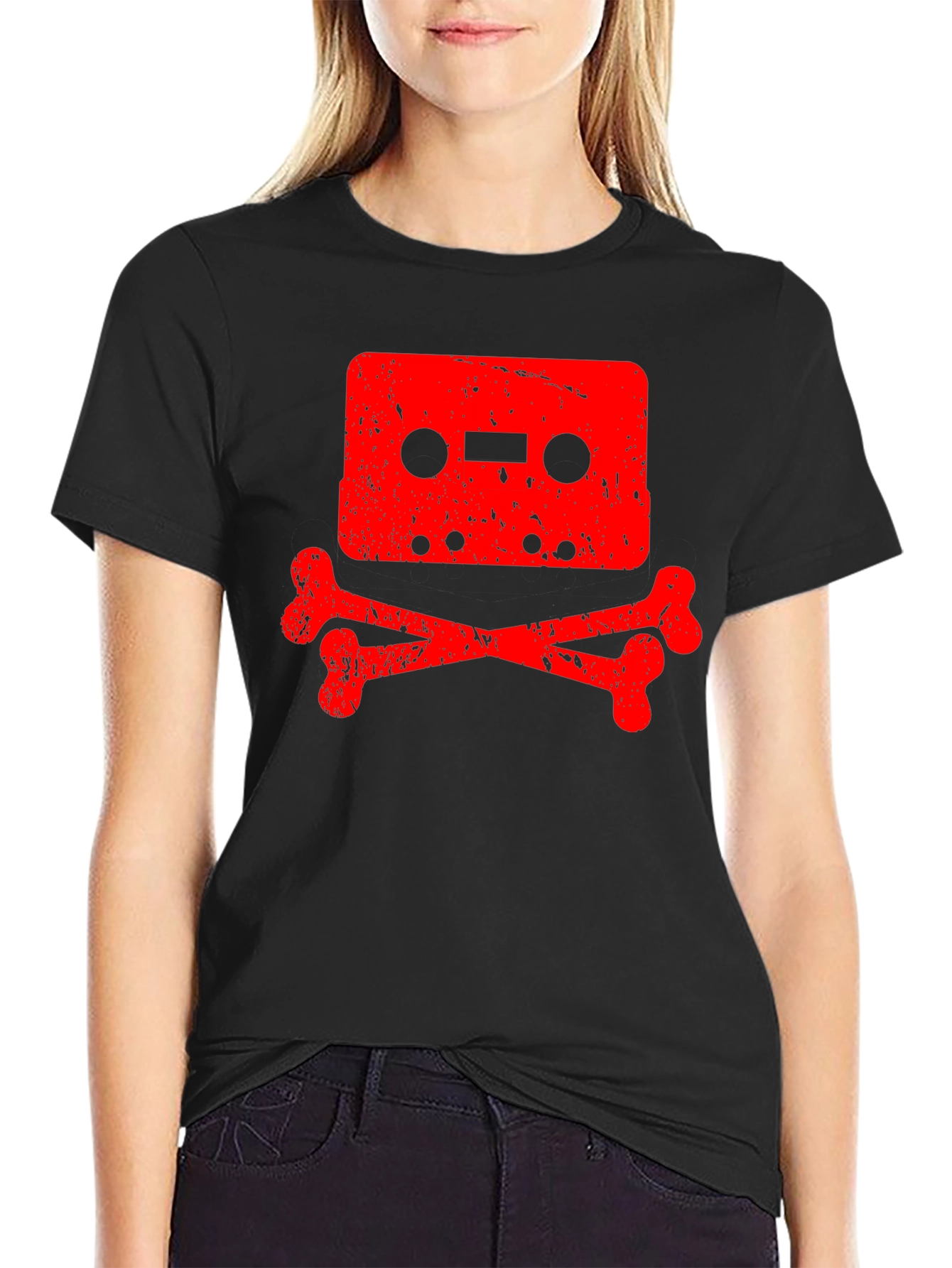 Cassette Skull Graphic Tee - Retro Music Lover Shirt