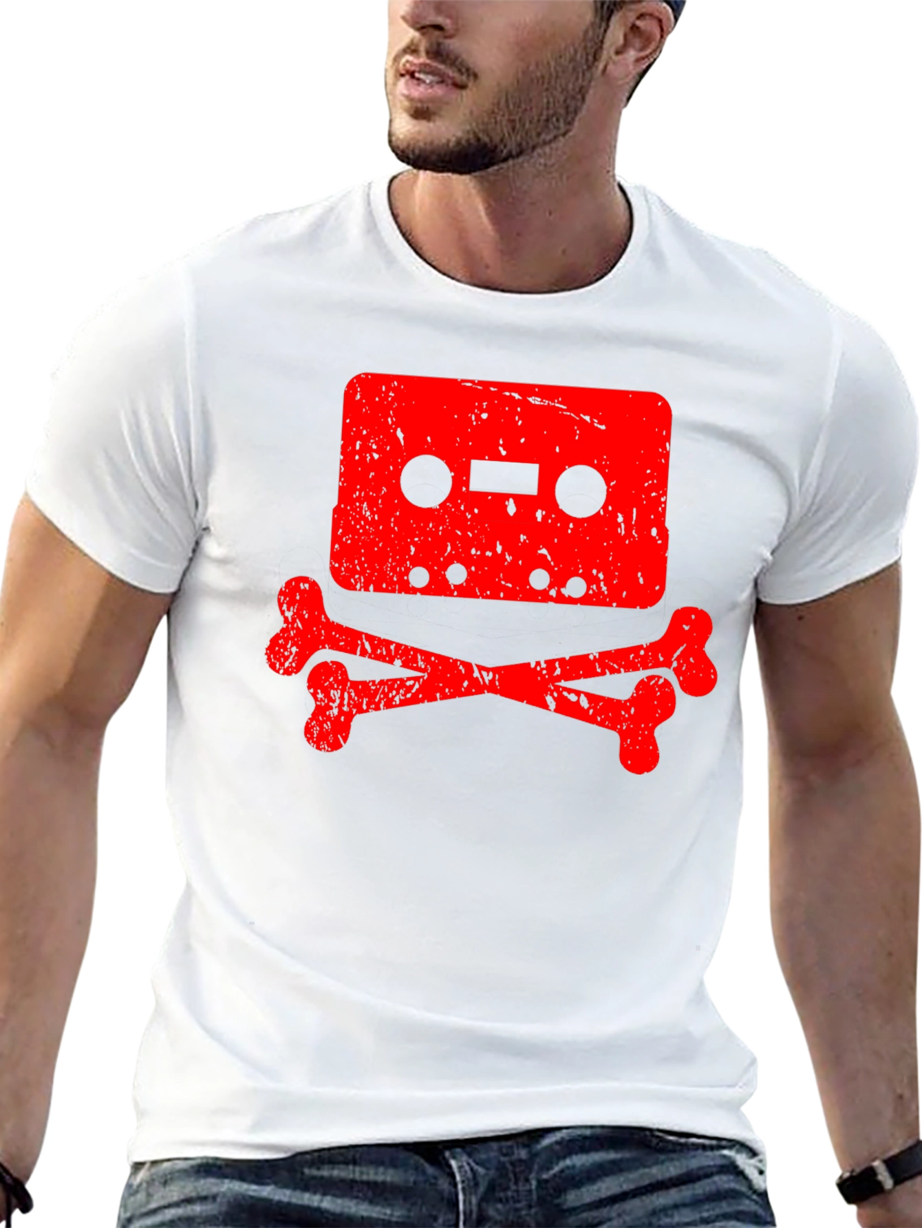 Cassette Skull Graphic Tee - Retro Music Lover Shirt