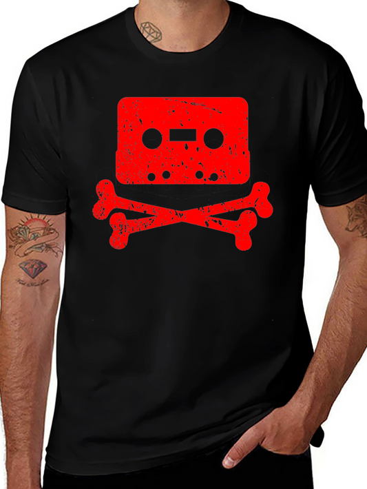Cassette Skull Graphic Tee - Retro Music Lover Shirt