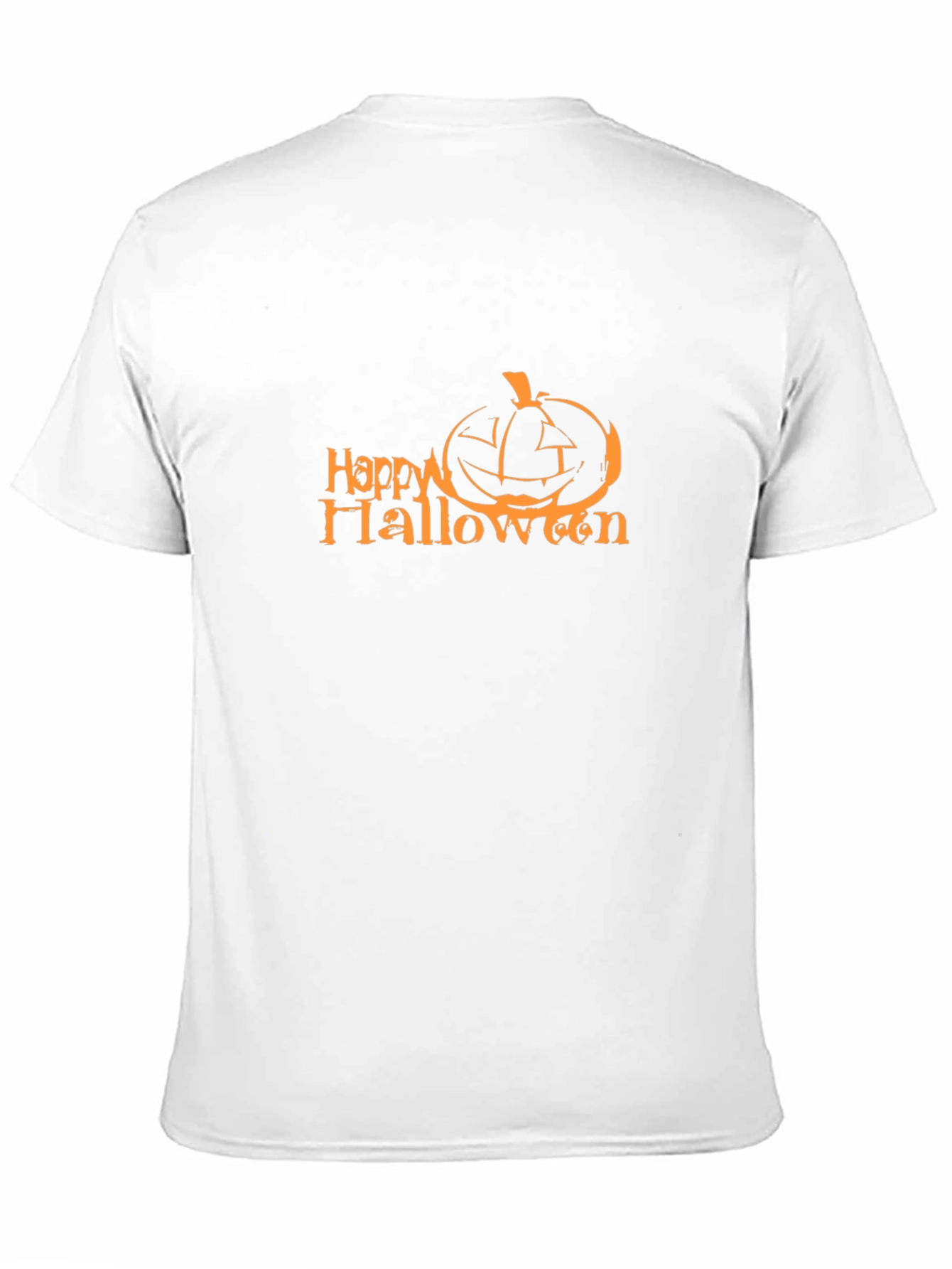 Happy Halloween Pumpkin Graphic Tee - Black Cotton Blend