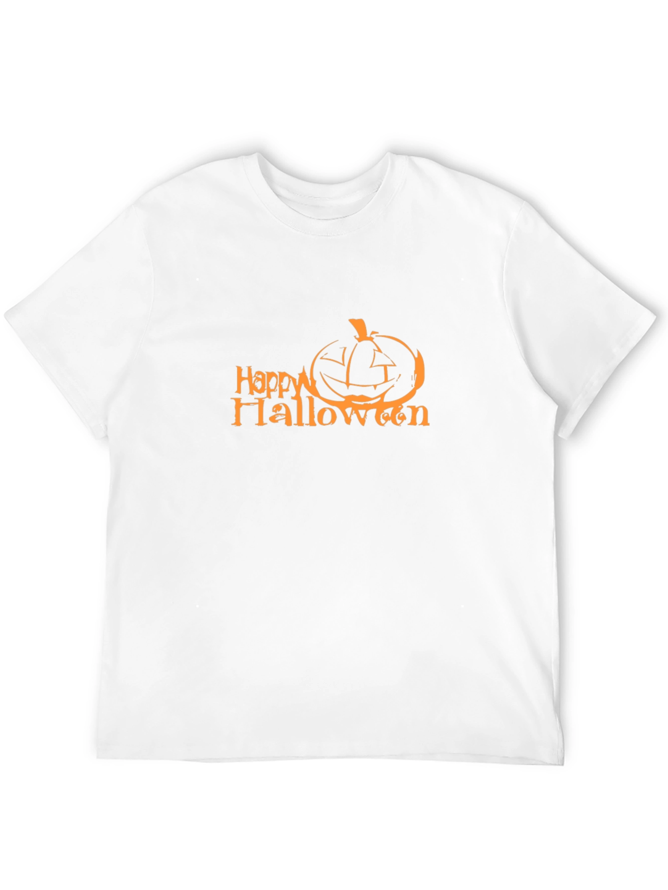 Happy Halloween Pumpkin Graphic Tee - Black Cotton Blend