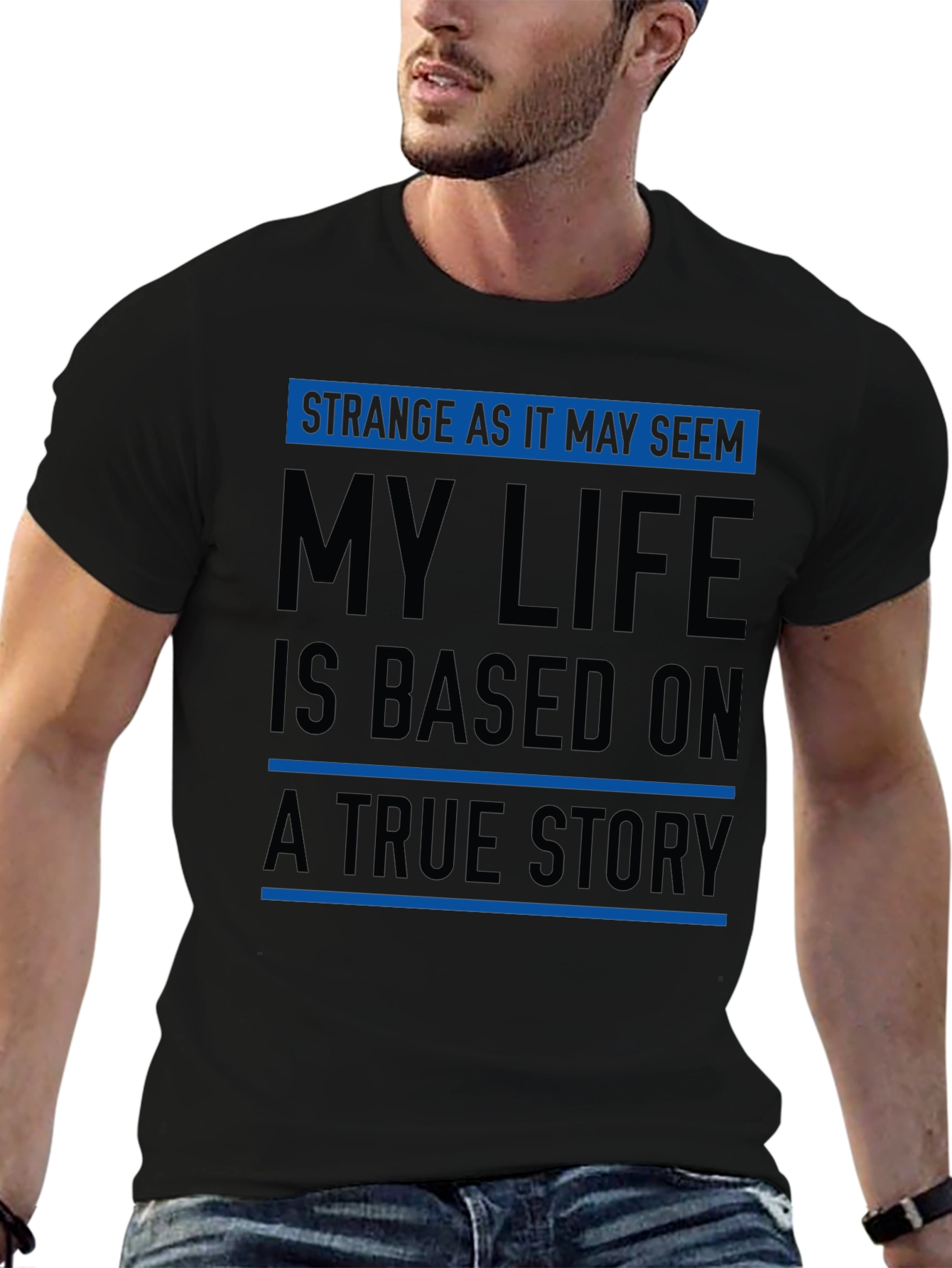 Strange Life Story Black Graphic Tee