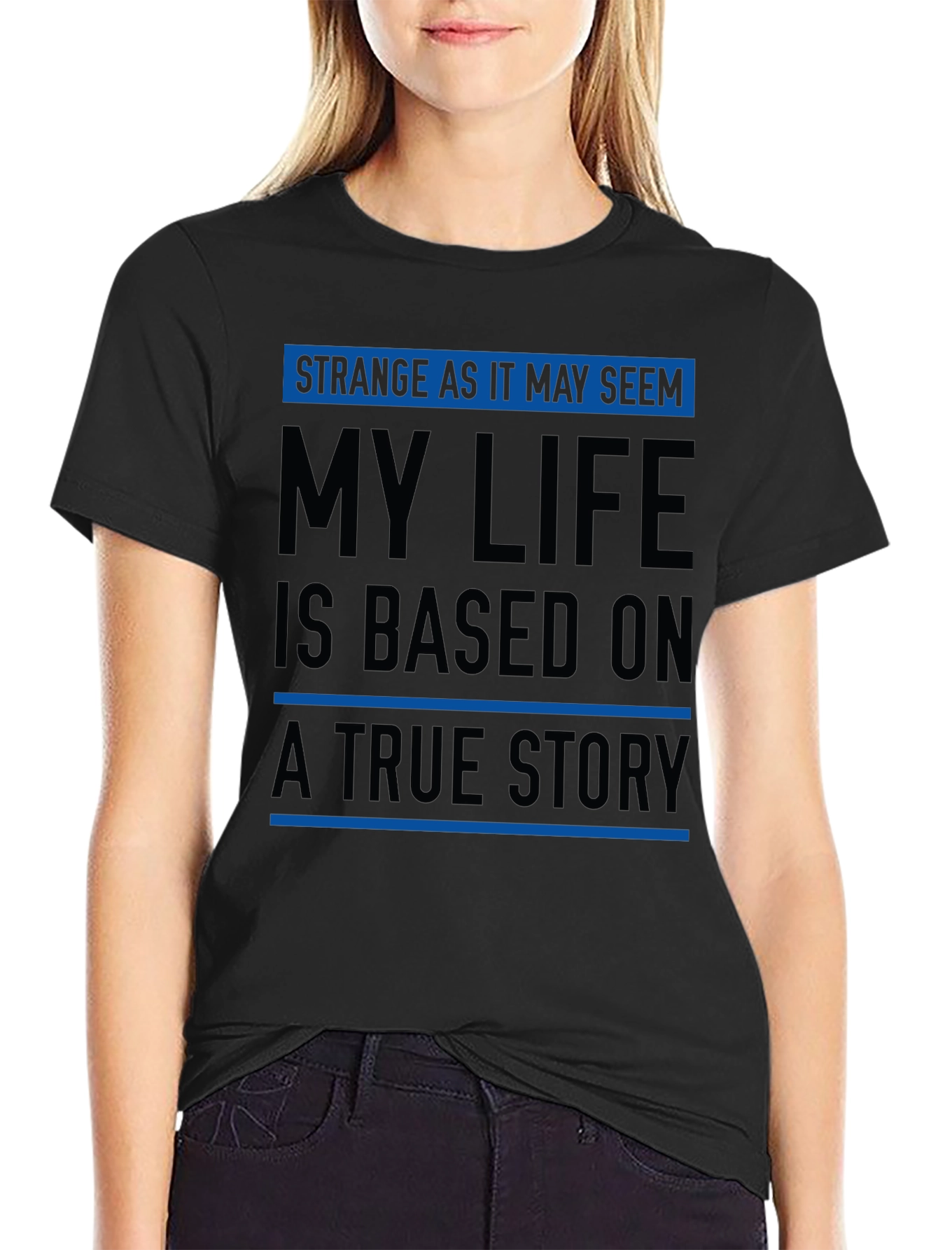 Strange Life Story Black Graphic Tee