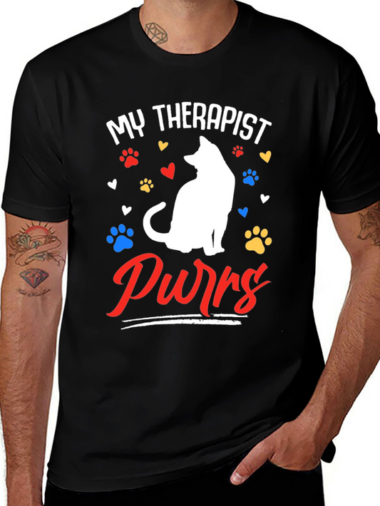 My Therapist Purrs Cat Lover T-Shirt