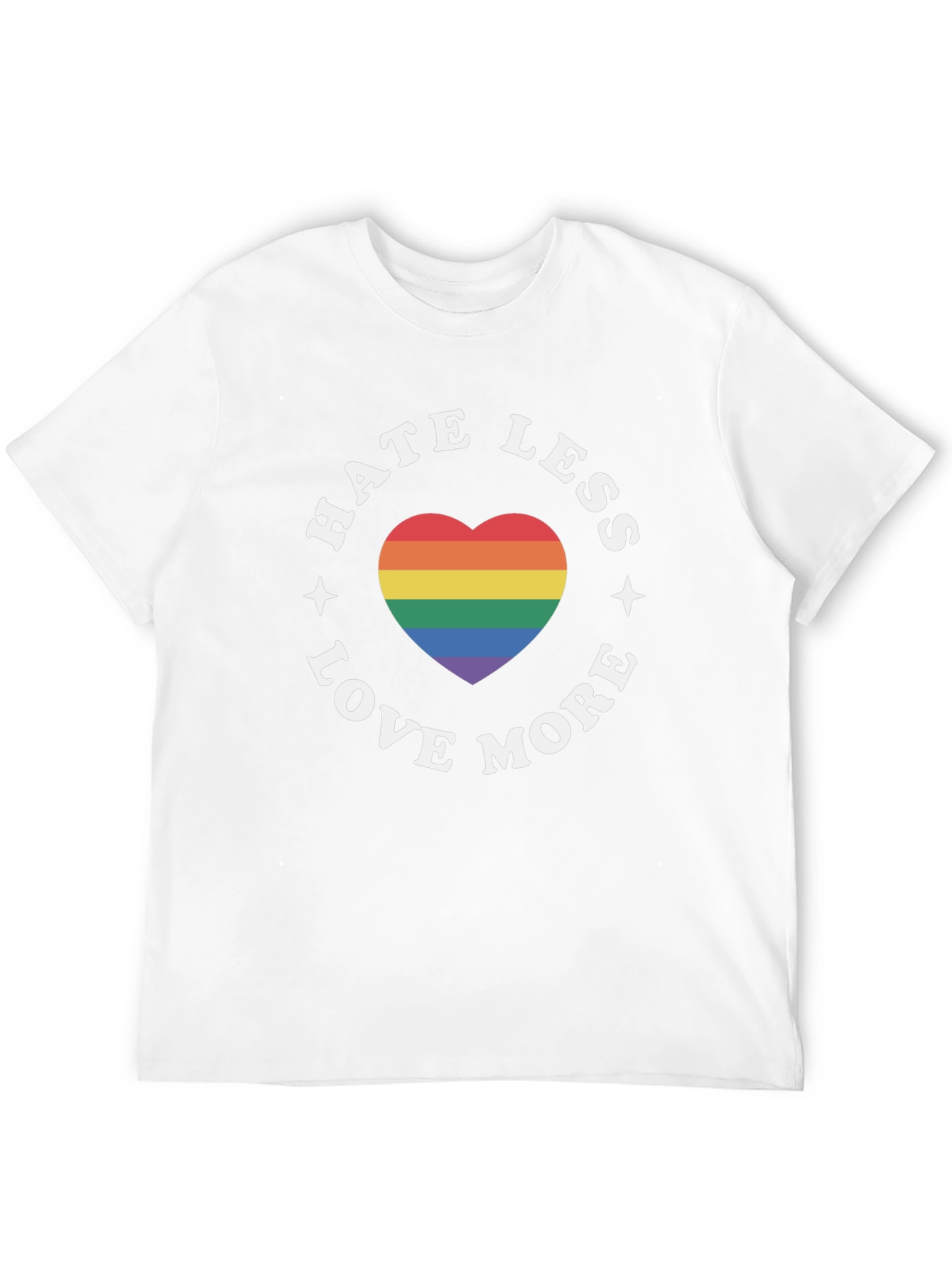 Hate Less Love More Rainbow Heart T-Shirt