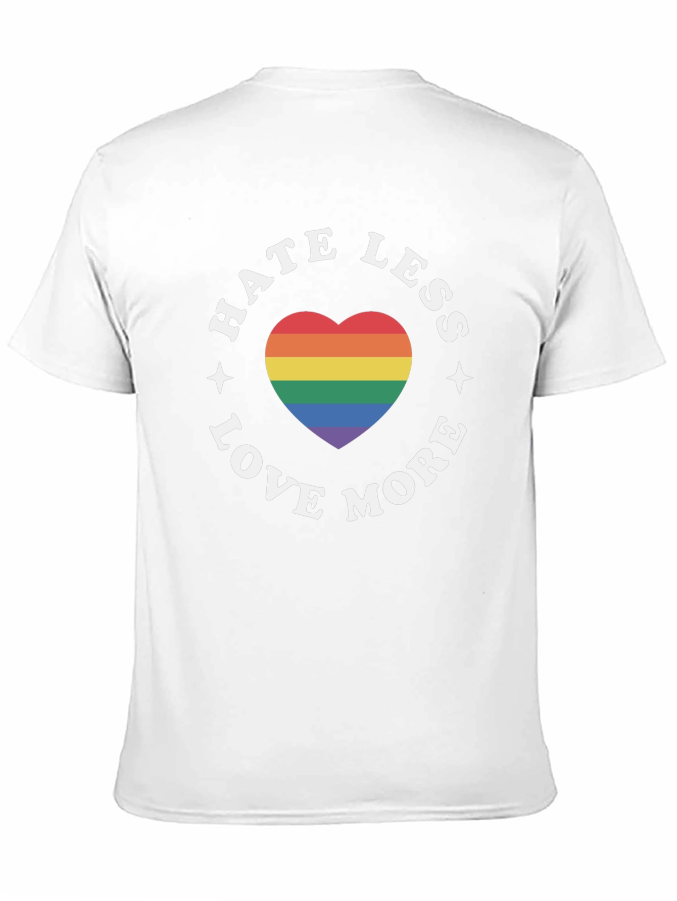 Hate Less Love More Rainbow Heart T-Shirt