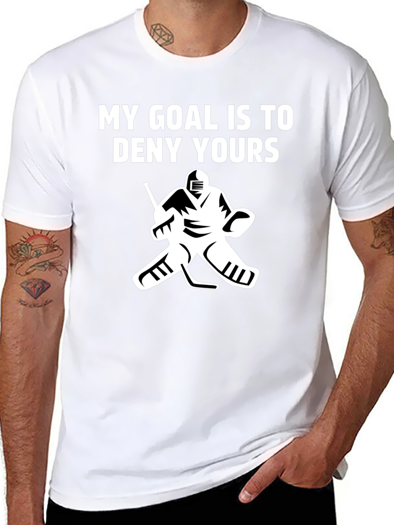 Hockey Goalie T-Shirt: My Goal Is To Deny Yours