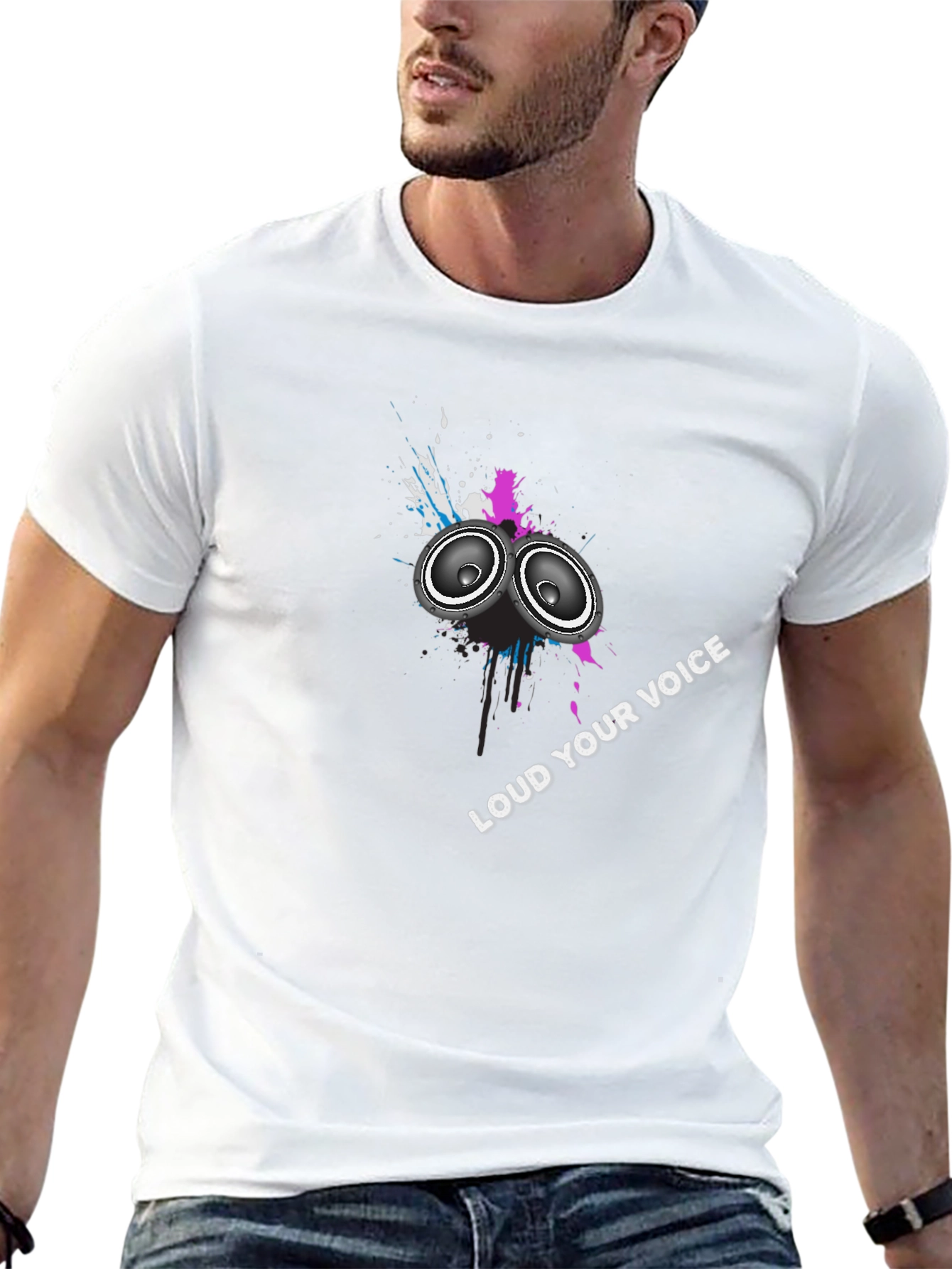 Loud Your Voice Graphic Black T-Shirt