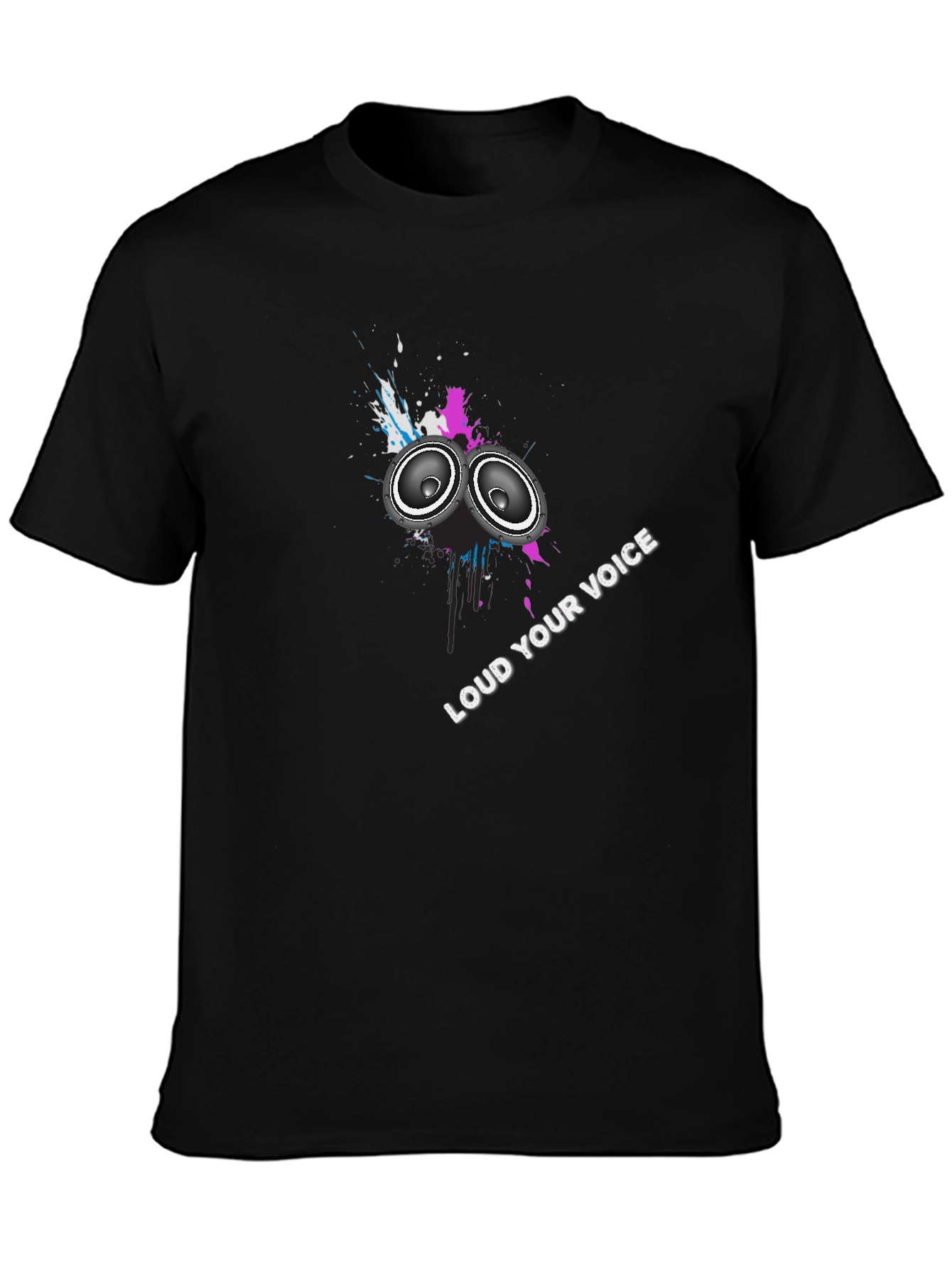 Loud Your Voice Graphic Black T-Shirt