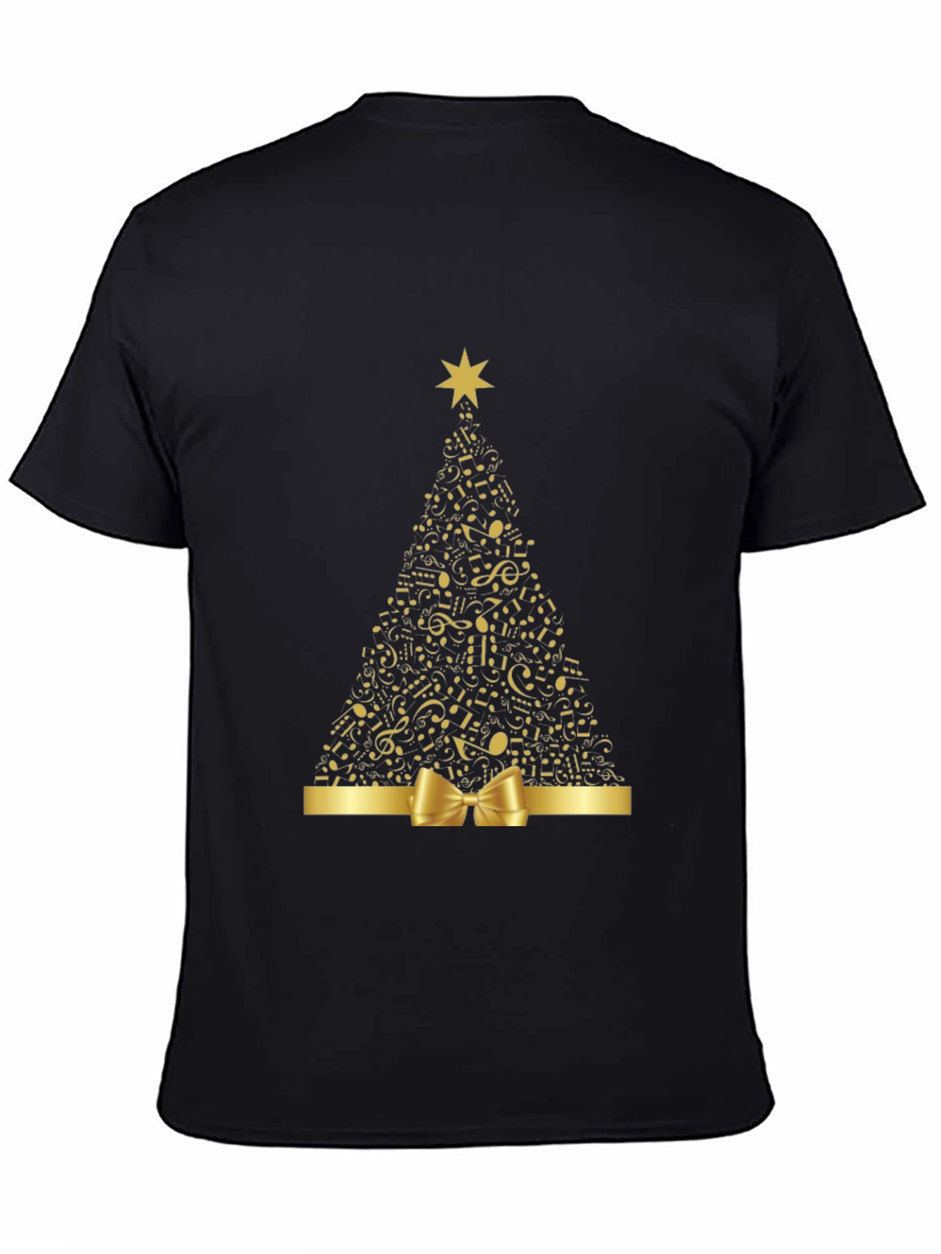 Musical Notes Christmas Tree Graphic T-Shirt