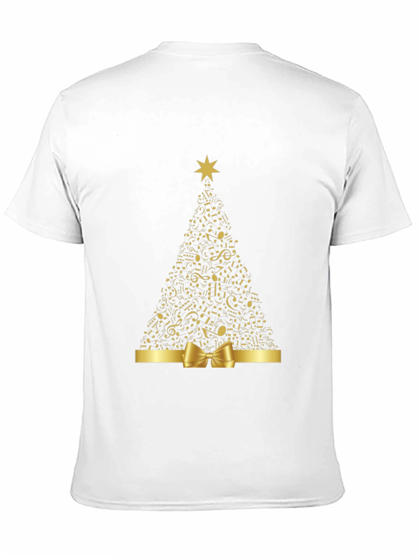 Musical Notes Christmas Tree Graphic T-Shirt