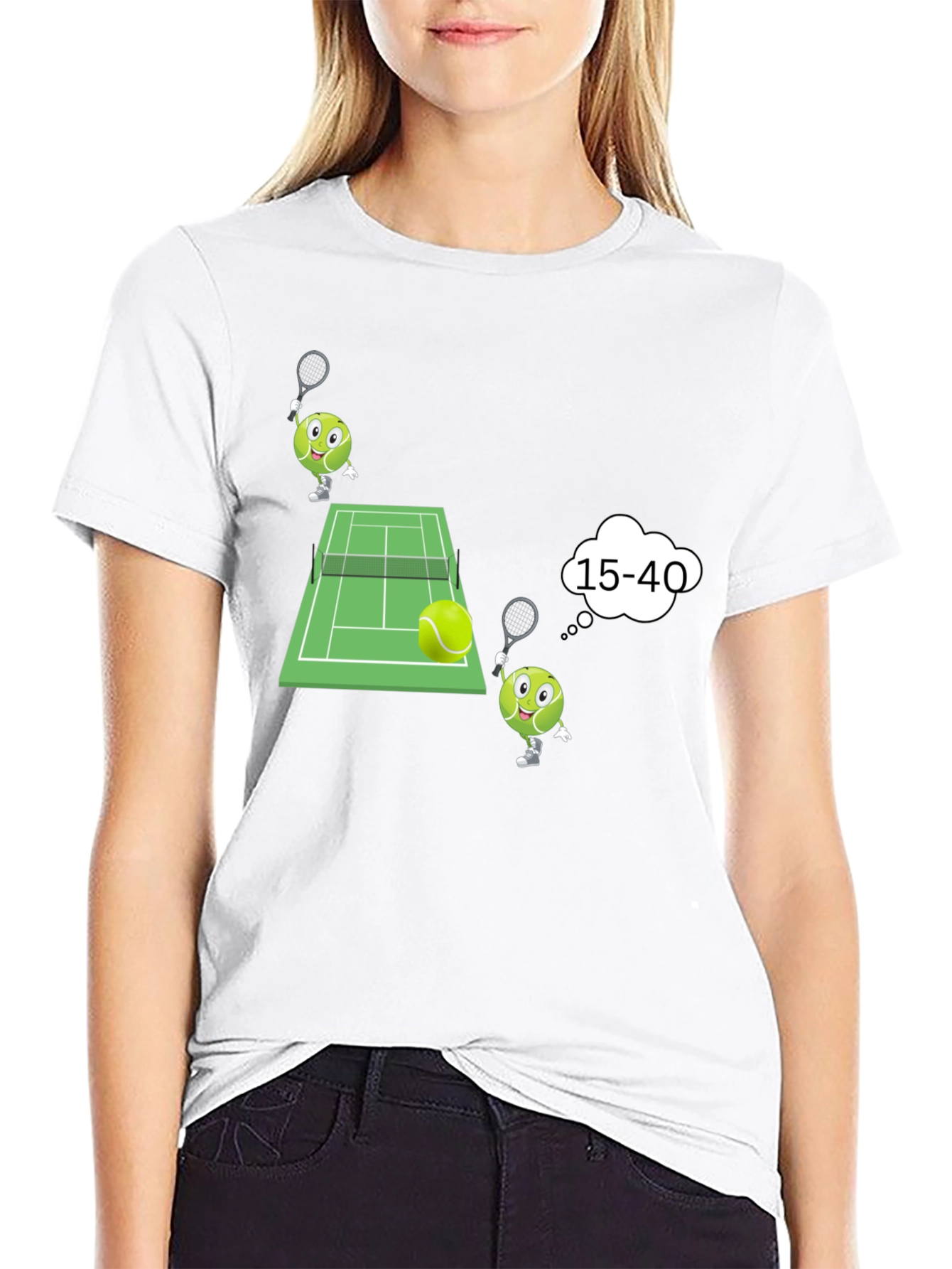Tennis Cartoon Graphic T-Shirt