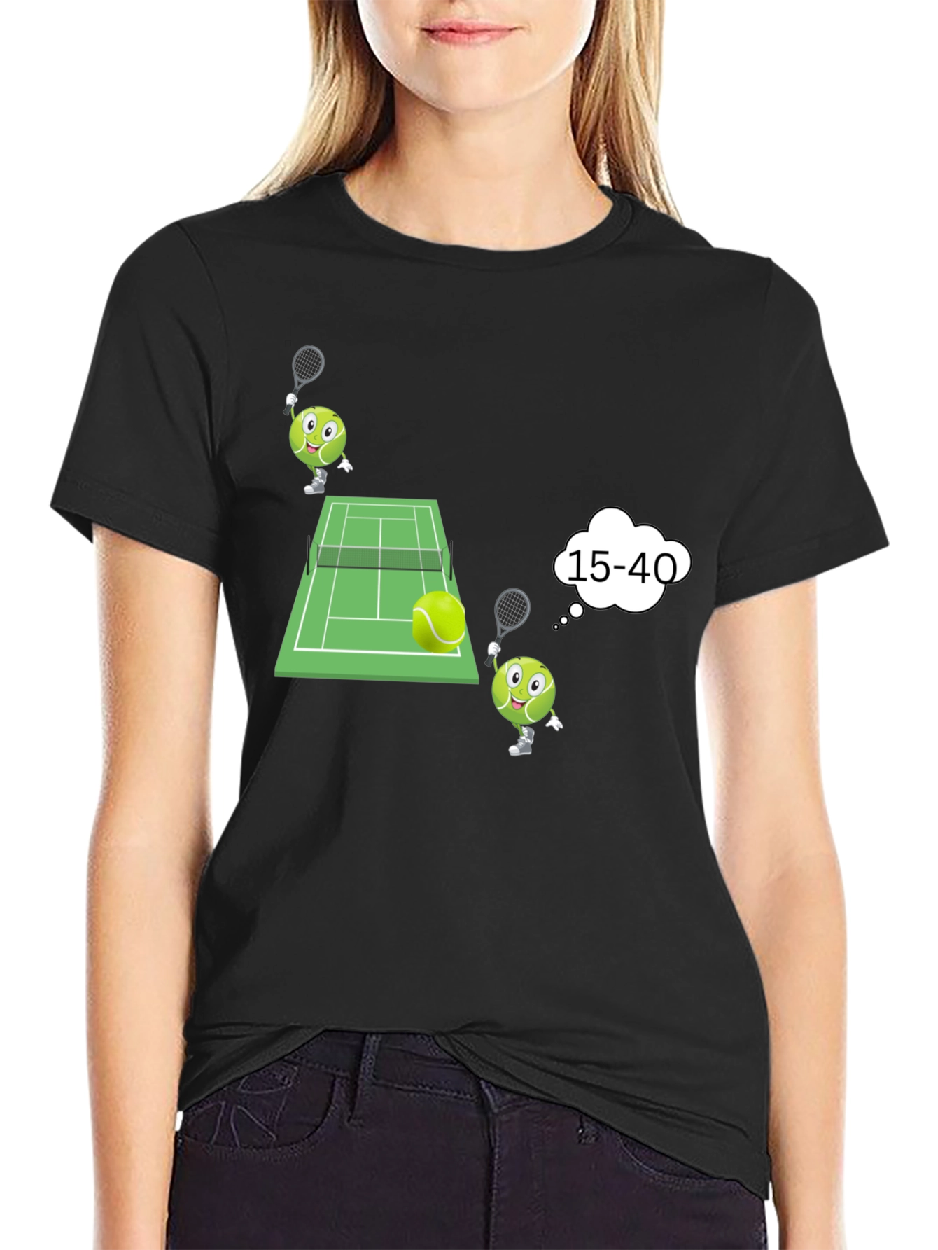 Tennis Cartoon Graphic T-Shirt