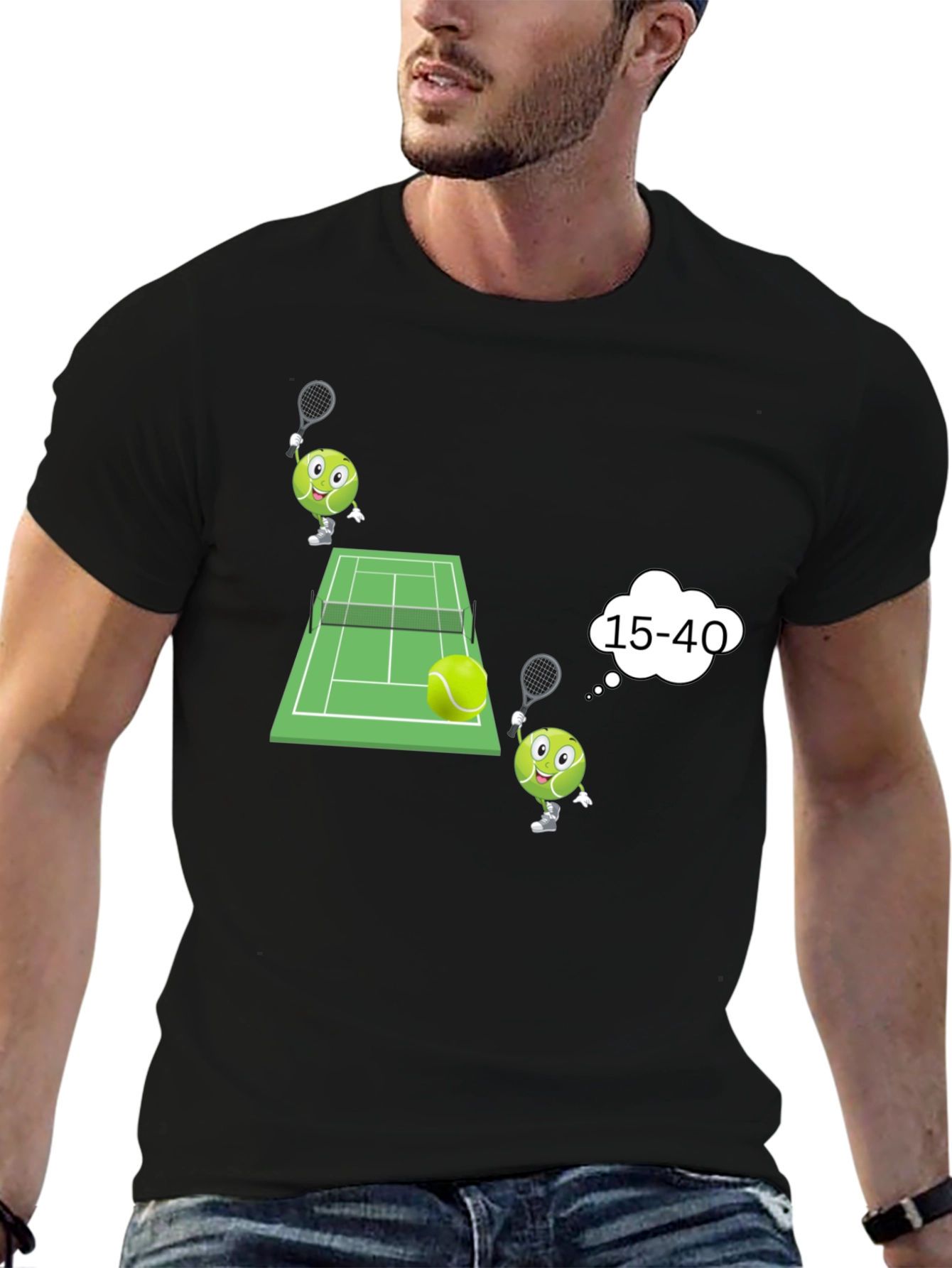 Tennis Cartoon Graphic T-Shirt