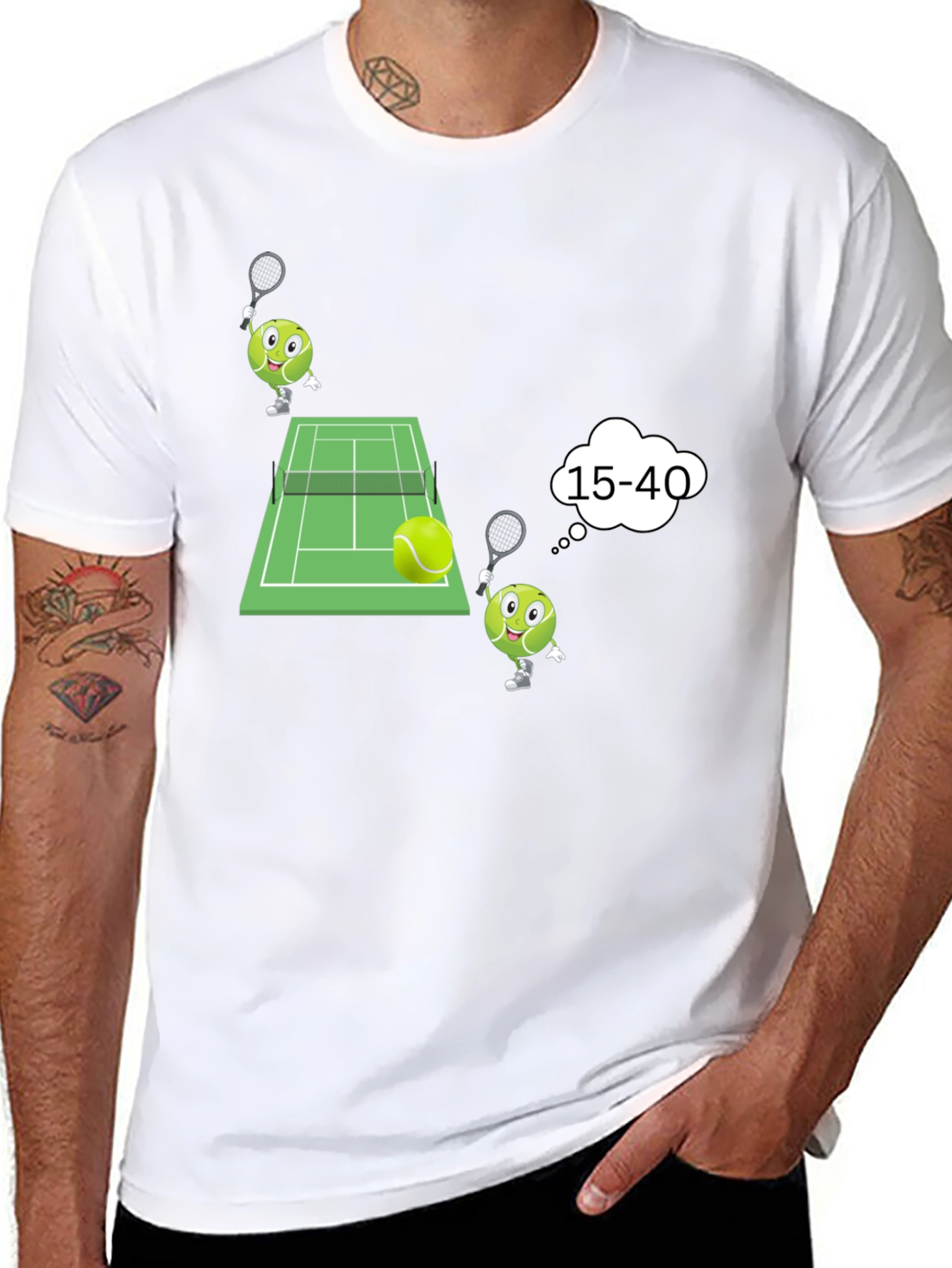 Tennis Cartoon Graphic T-Shirt