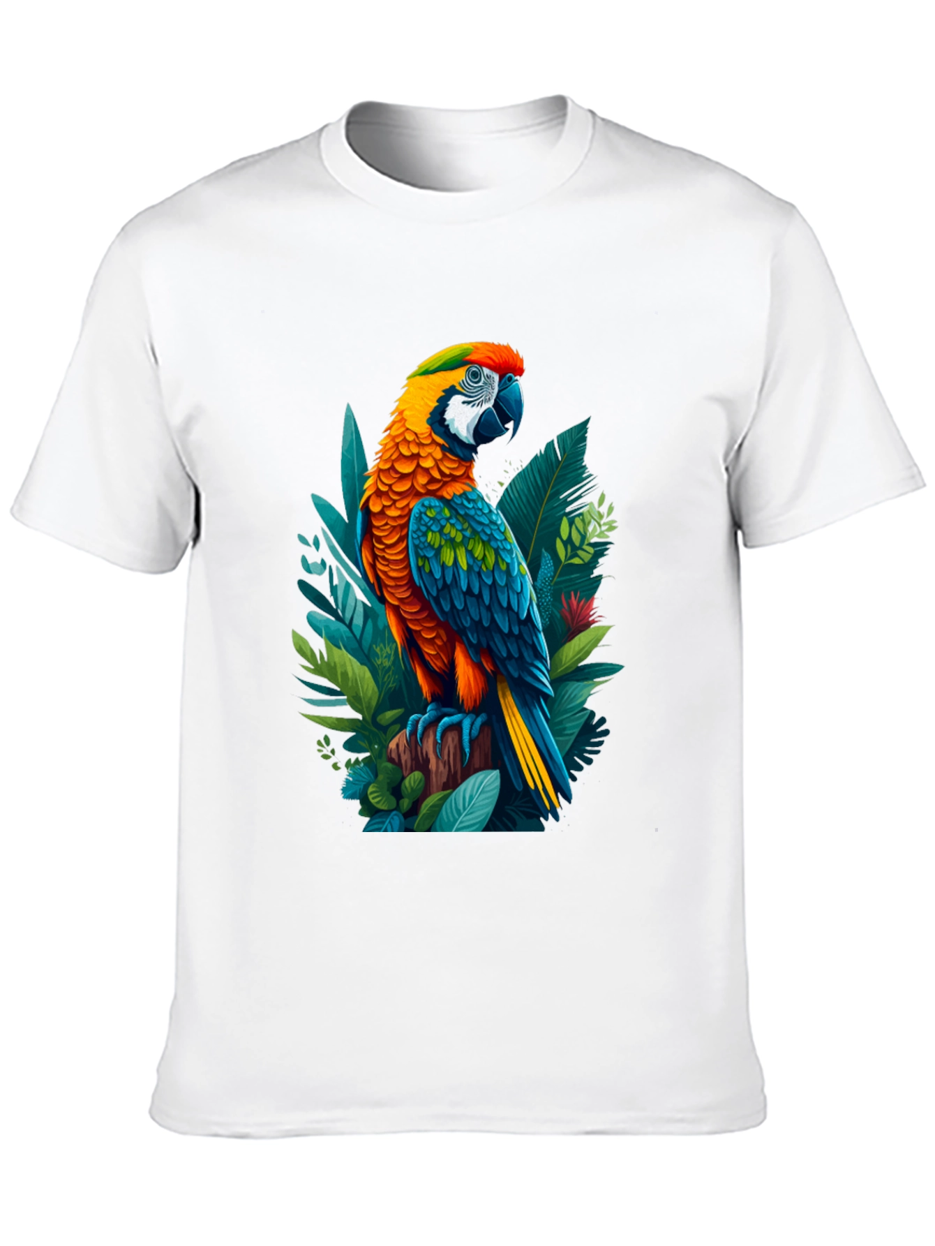 Tropical Parrot Graphic Tee - Bold & Vibrant Design