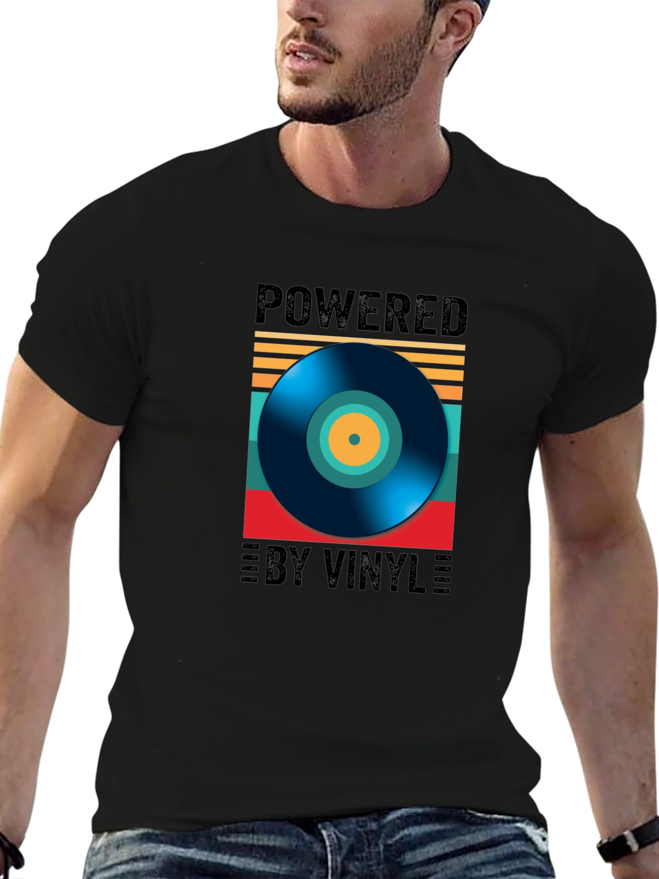 Powered by Vinyl Graphic T-Shirt