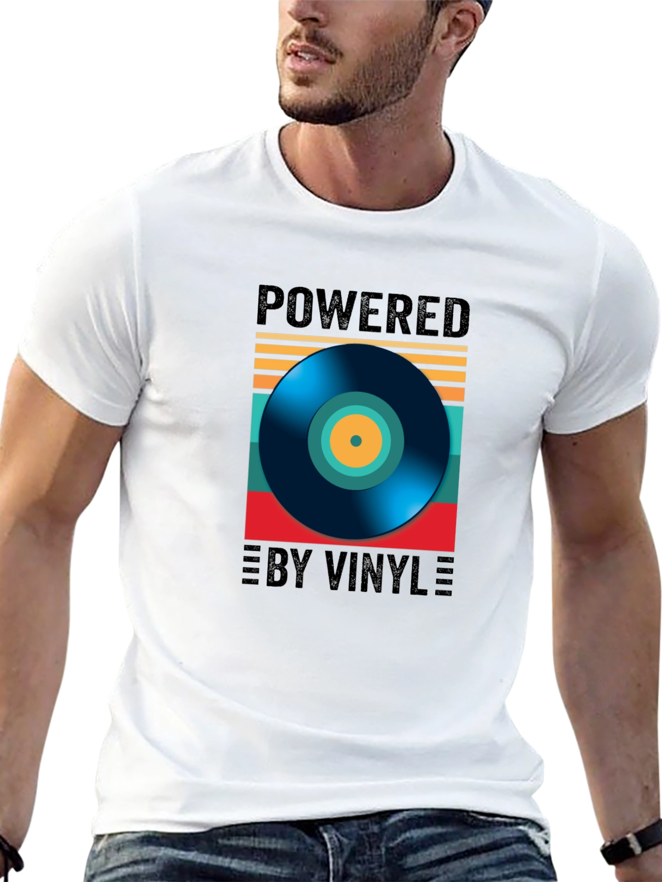 Powered by Vinyl Graphic T-Shirt