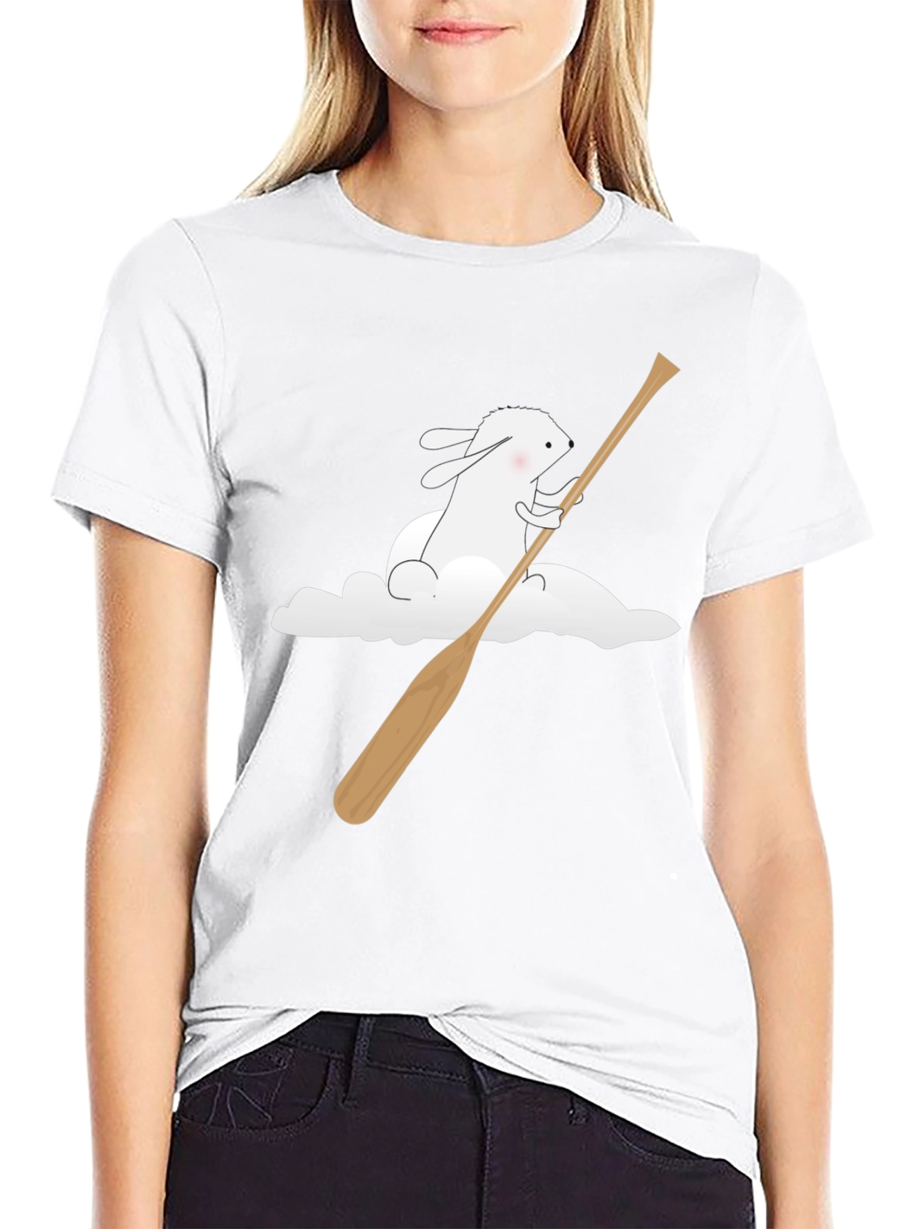 Bunny Cloud Canoe T-Shirt - Black
