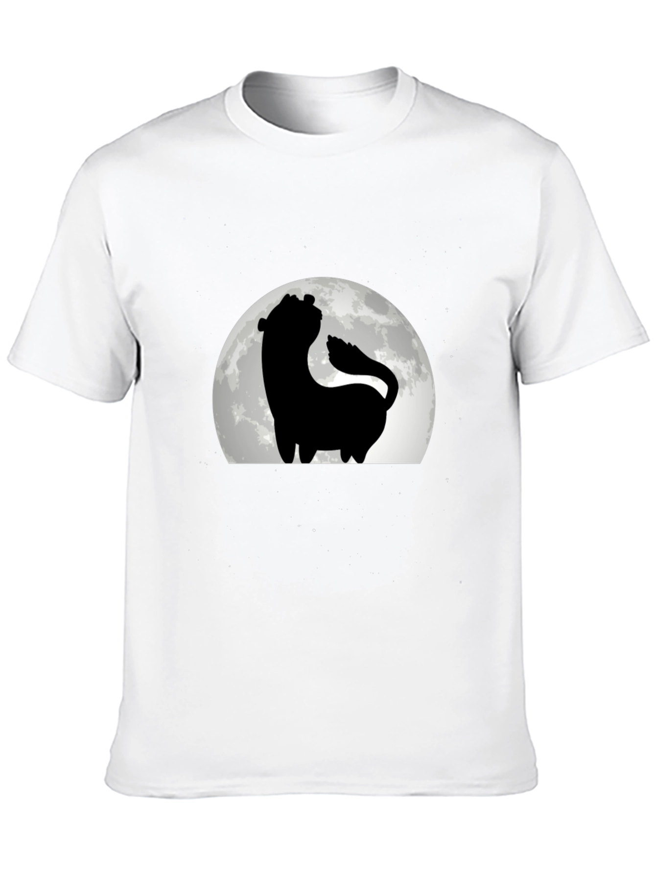 Silhouette Wolf Moon T-Shirt - Black