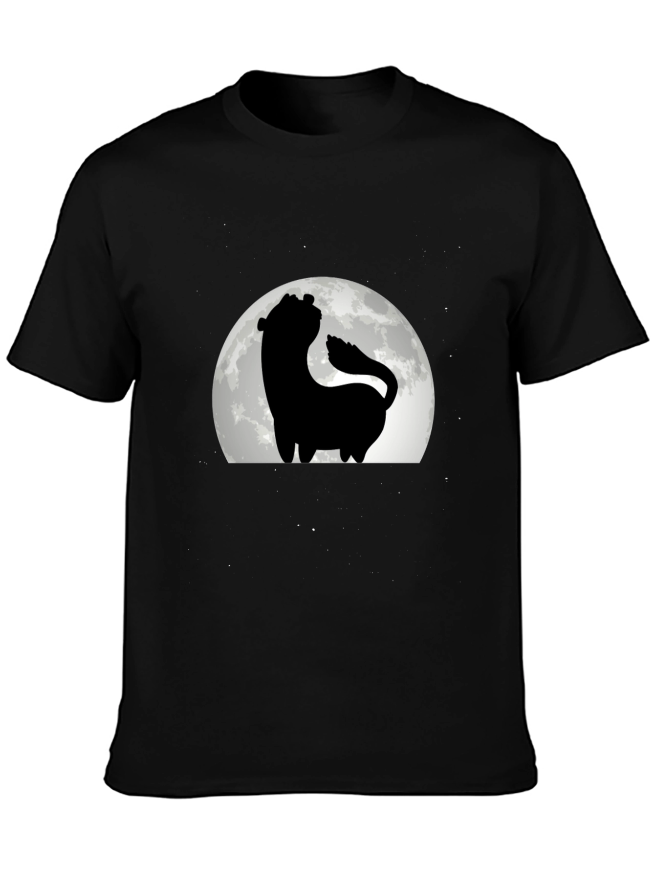 Silhouette Wolf Moon T-Shirt - Black