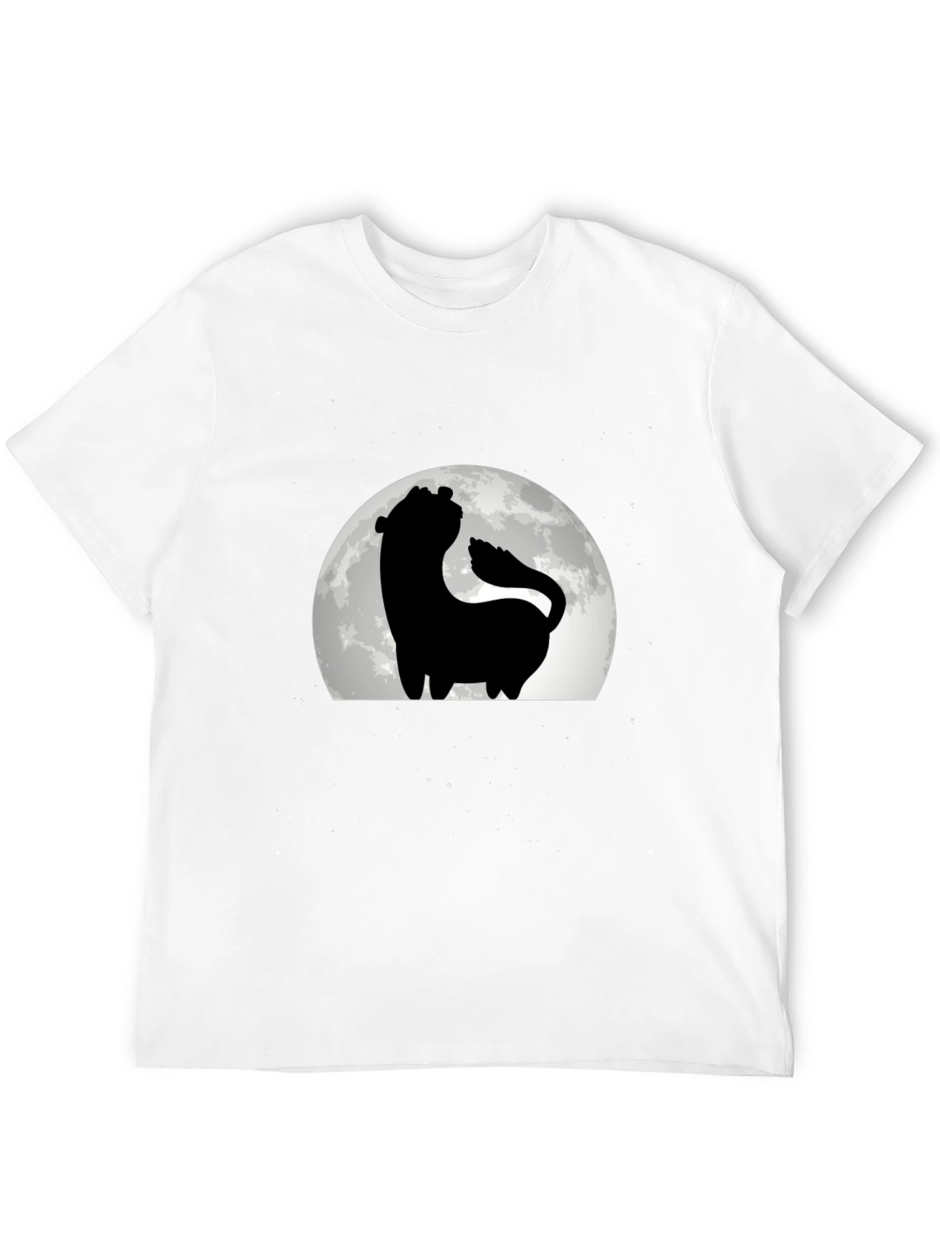 Silhouette Wolf Moon T-Shirt - Black