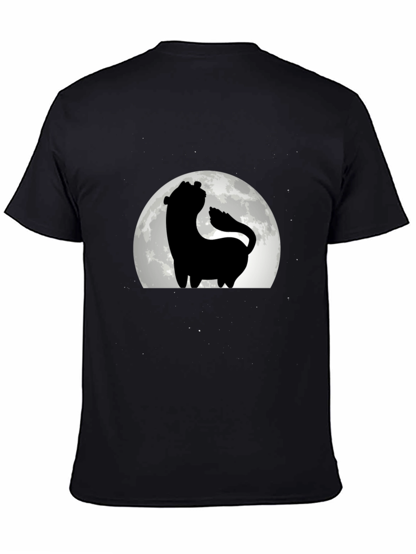 Silhouette Wolf Moon T-Shirt - Black