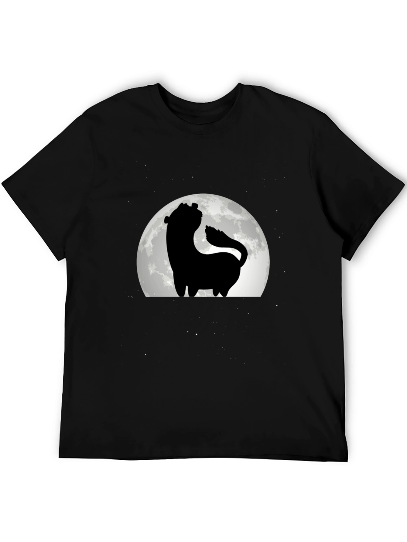 Silhouette Wolf Moon T-Shirt - Black