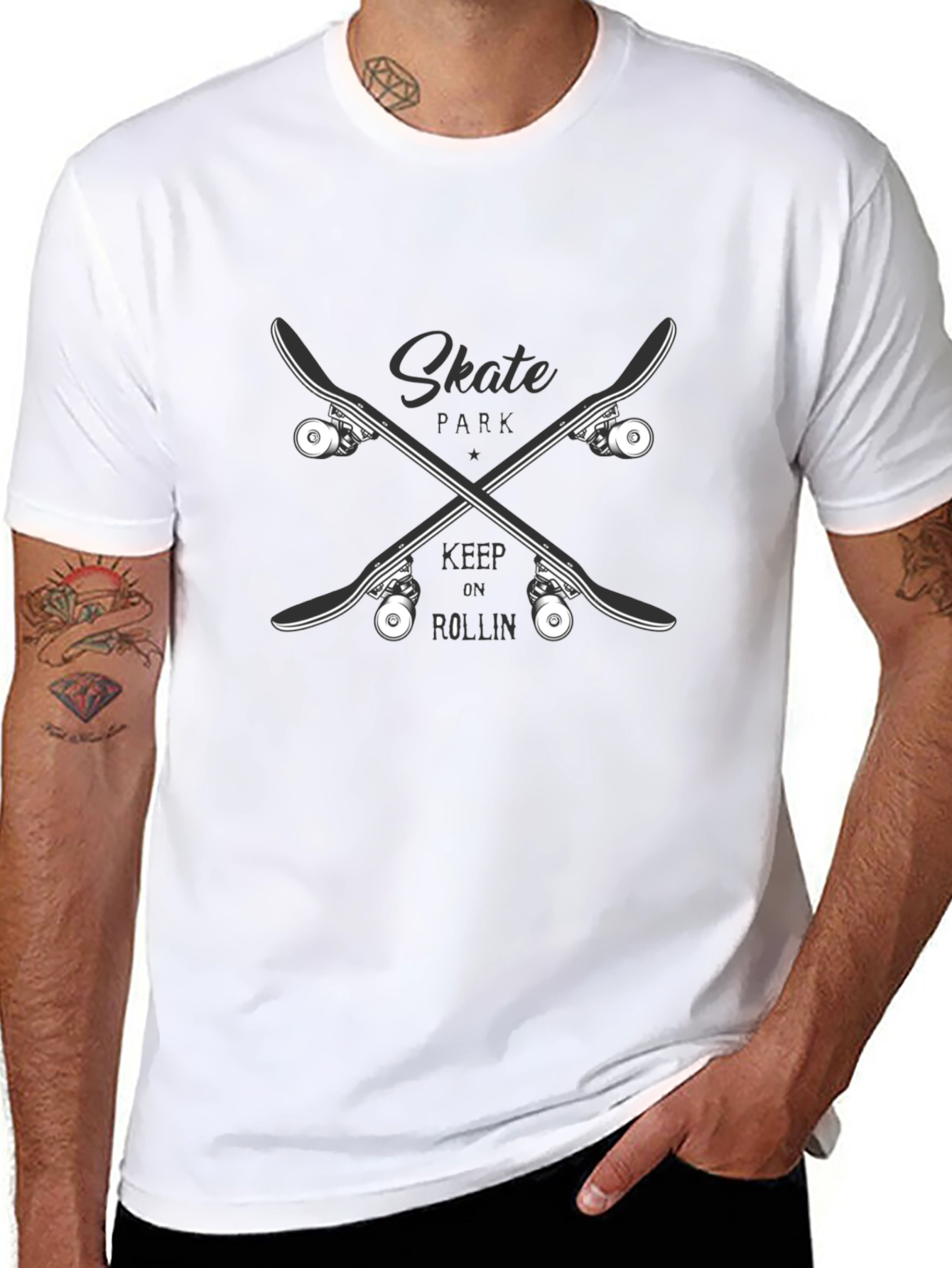 Skate Park T-Shirt - Keep on Rollin - Black