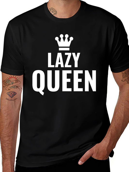 Lazy Queen Graphic Tee - Unisex Black T-Shirt