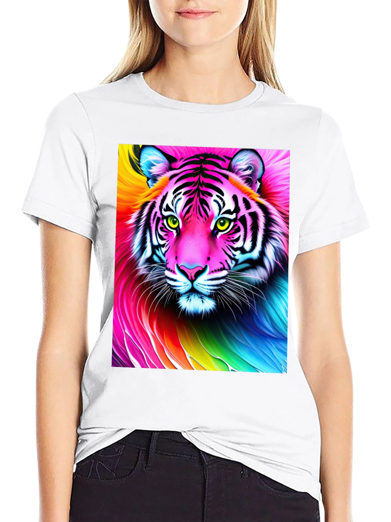 Rainbow Tiger Graphic T-Shirt