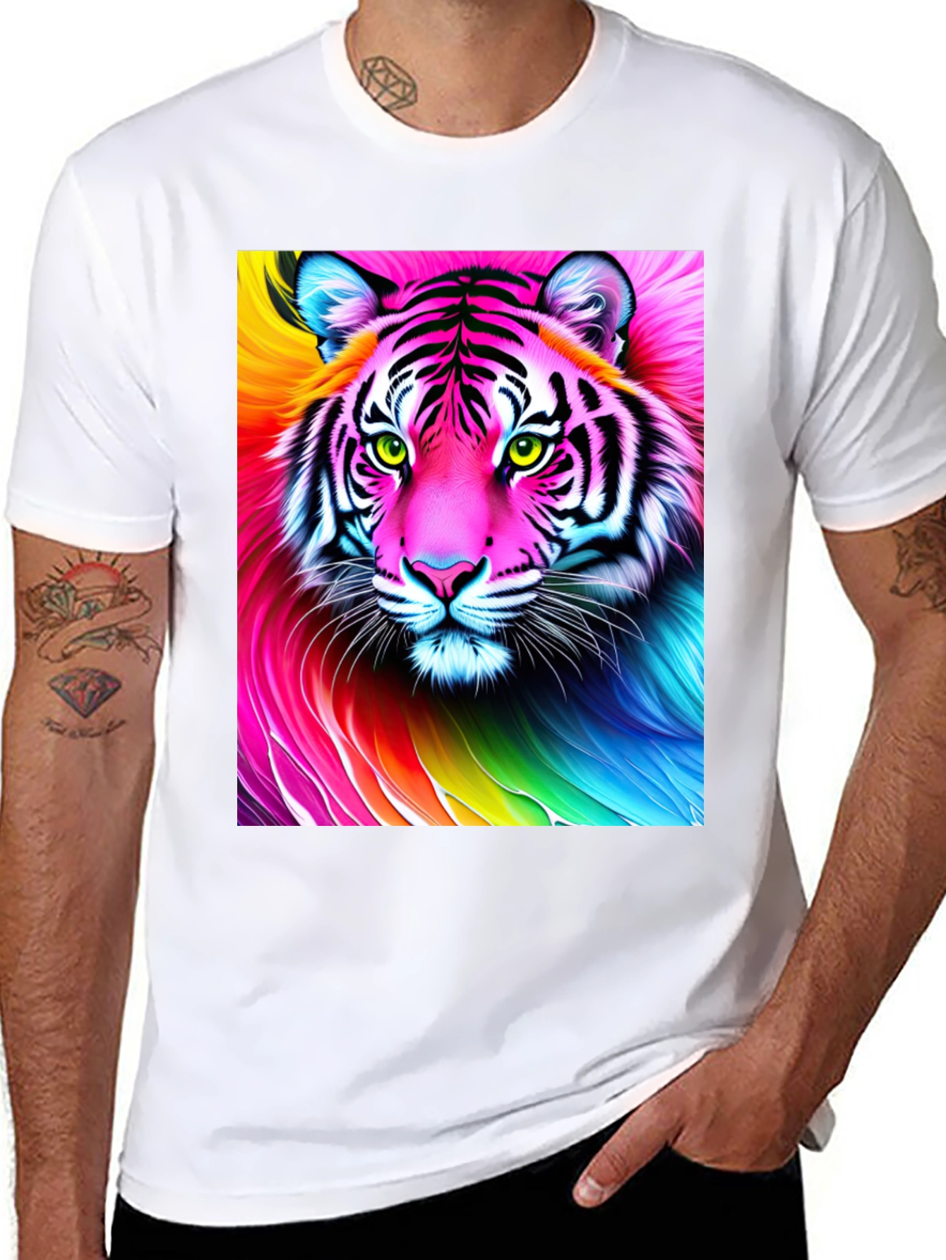 Rainbow Tiger Graphic T-Shirt
