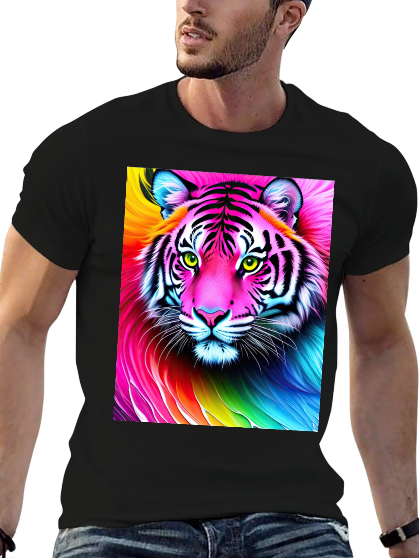Rainbow Tiger Graphic T-Shirt