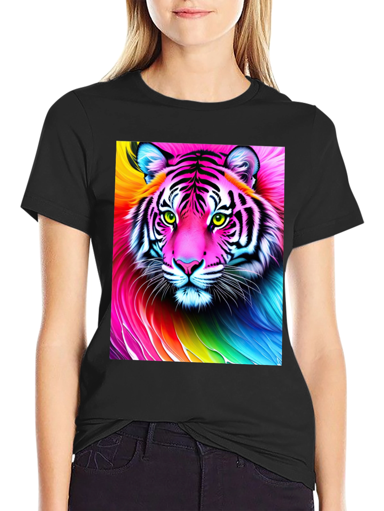 Rainbow Tiger Graphic T-Shirt